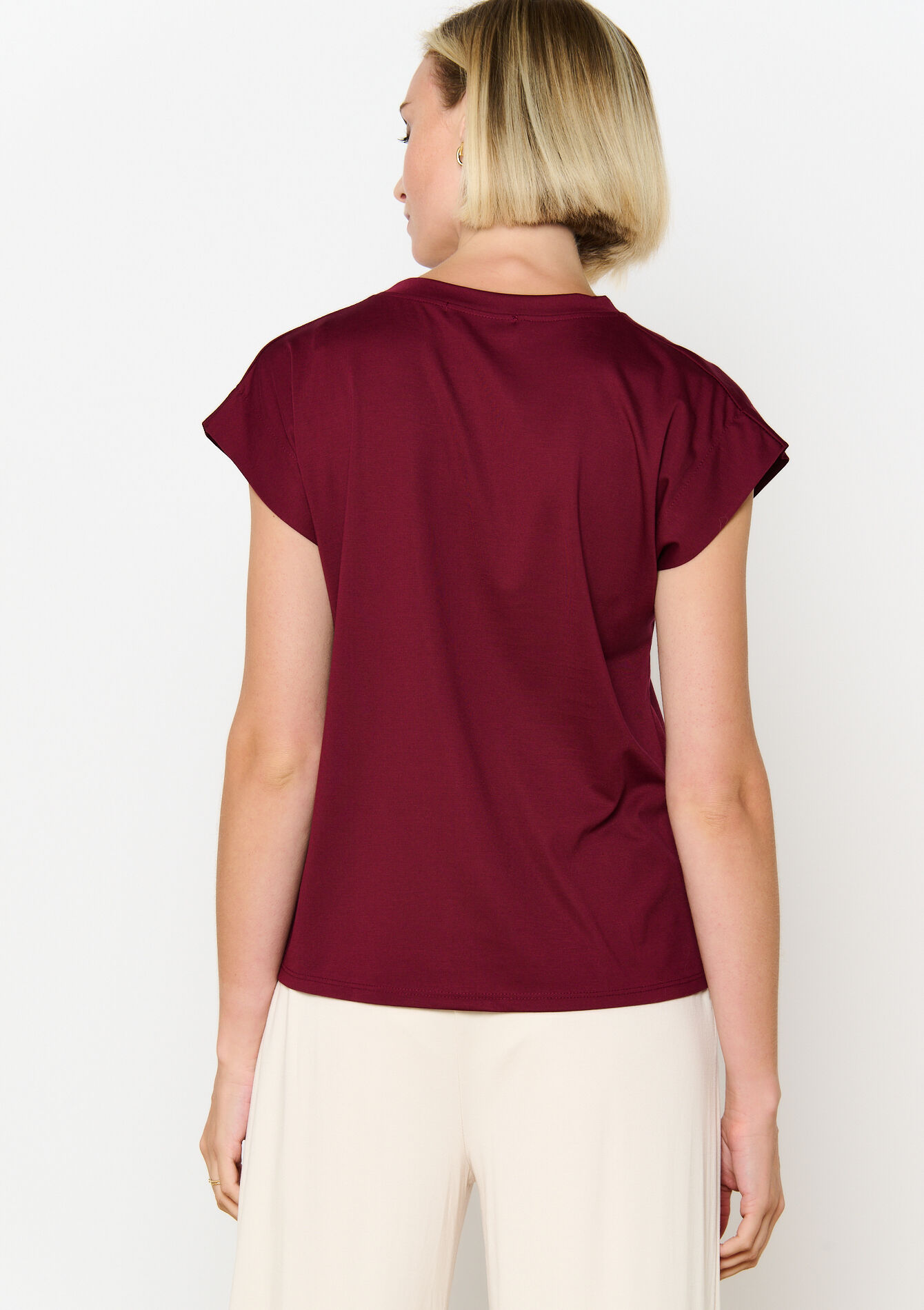 Short-sleeved T-shirt, Short-sleeved T-shirt - BORDEAU WINE - 02301683_1467