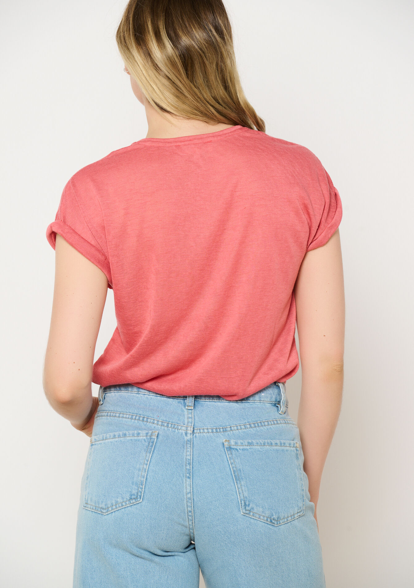 Tropisch geprint T-shirt, Tropisch geprint T-shirt - COSMETIC PINK - 02301690_5733