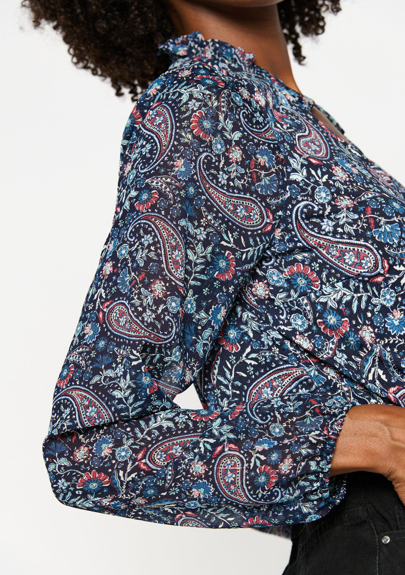 T-shirt with paisley print, undefined - NAVY BASIC - undefined