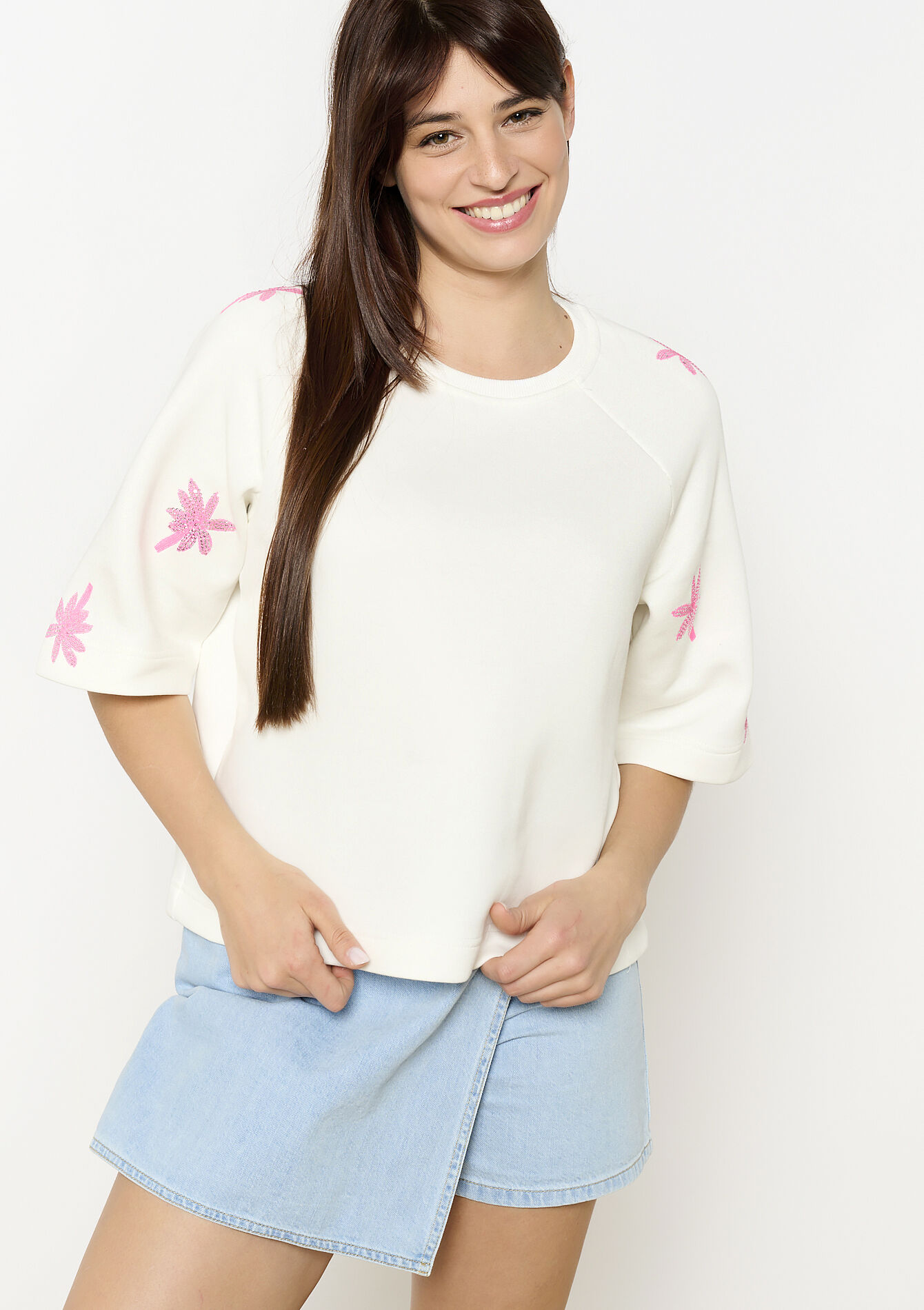 Relaxed embroidered sweatshirt, undefined - OFFWHITE - undefined