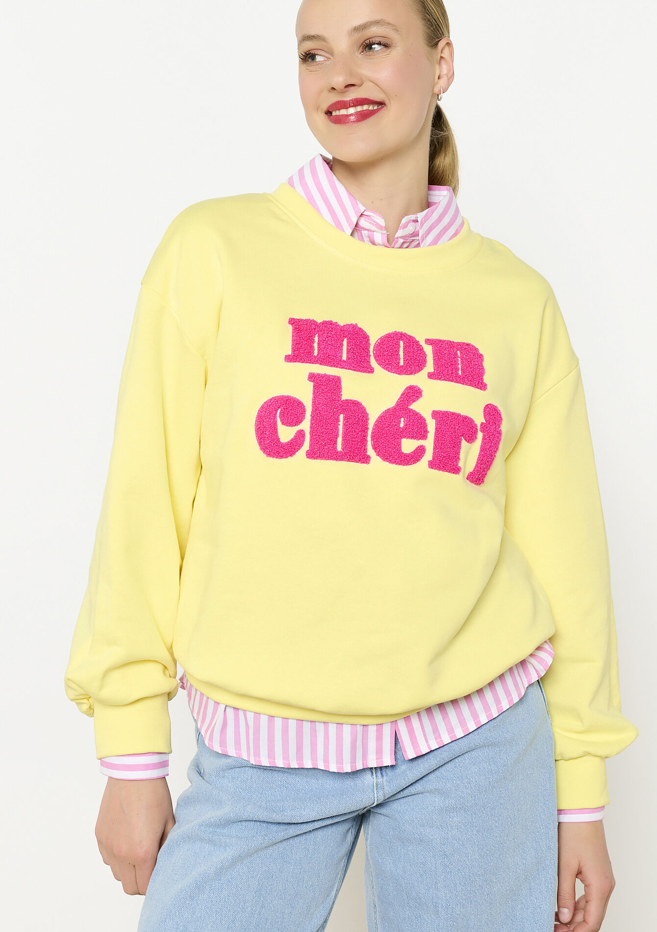 Mon chéri sweatshirt, undefined - YELLOW PASTEL - undefined