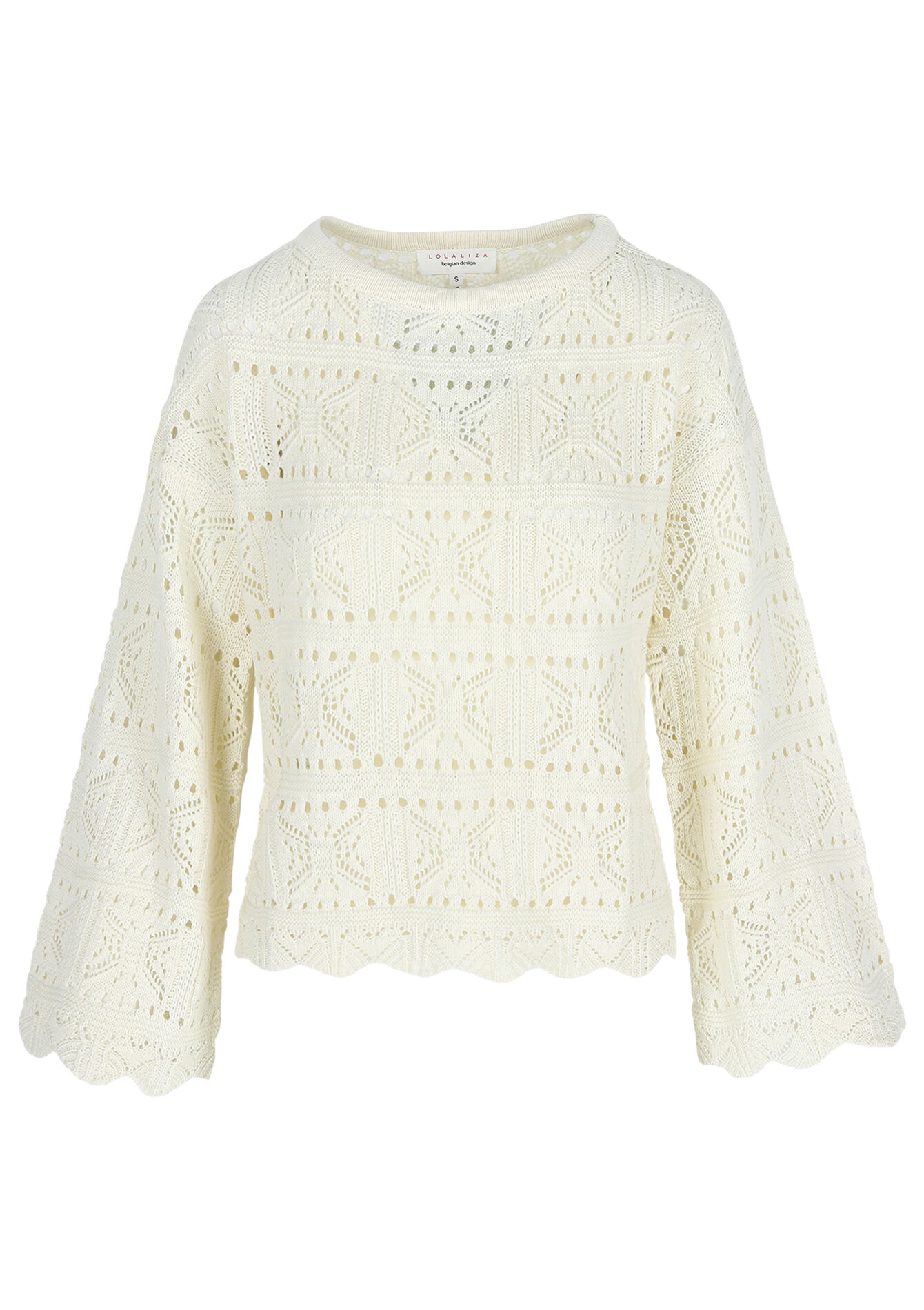 Macramé-style pullover, Macramé-style pullover - VANILLA WHITE - 04006298_1013