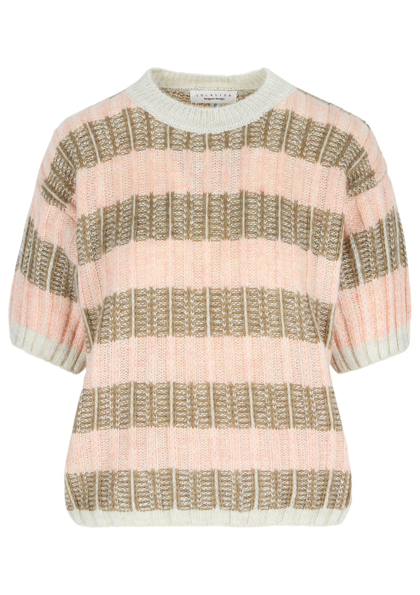 Ribbed pullover with short sleeves, Ribbed pullover with short sleeves - CORAL PINK - 04006465_1968