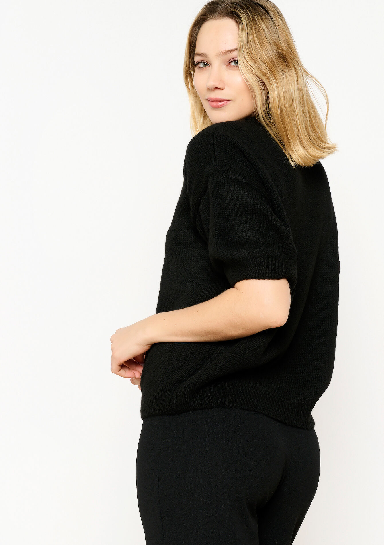 Pullover avec motif fleur, Pullover avec motif fleur - BLACK - 04006481_1119