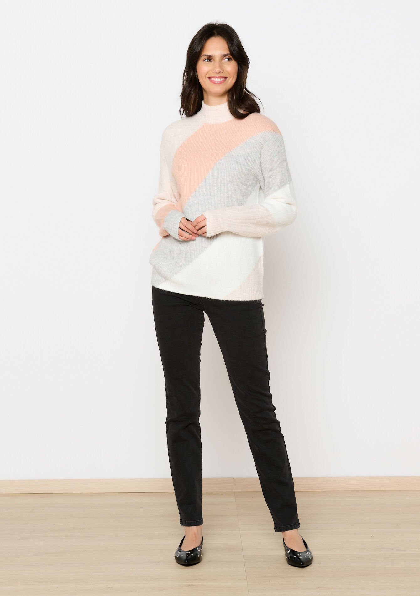 Trui met colourblock, Trui met colourblock - NUDE LOTUS - 04006529_4118