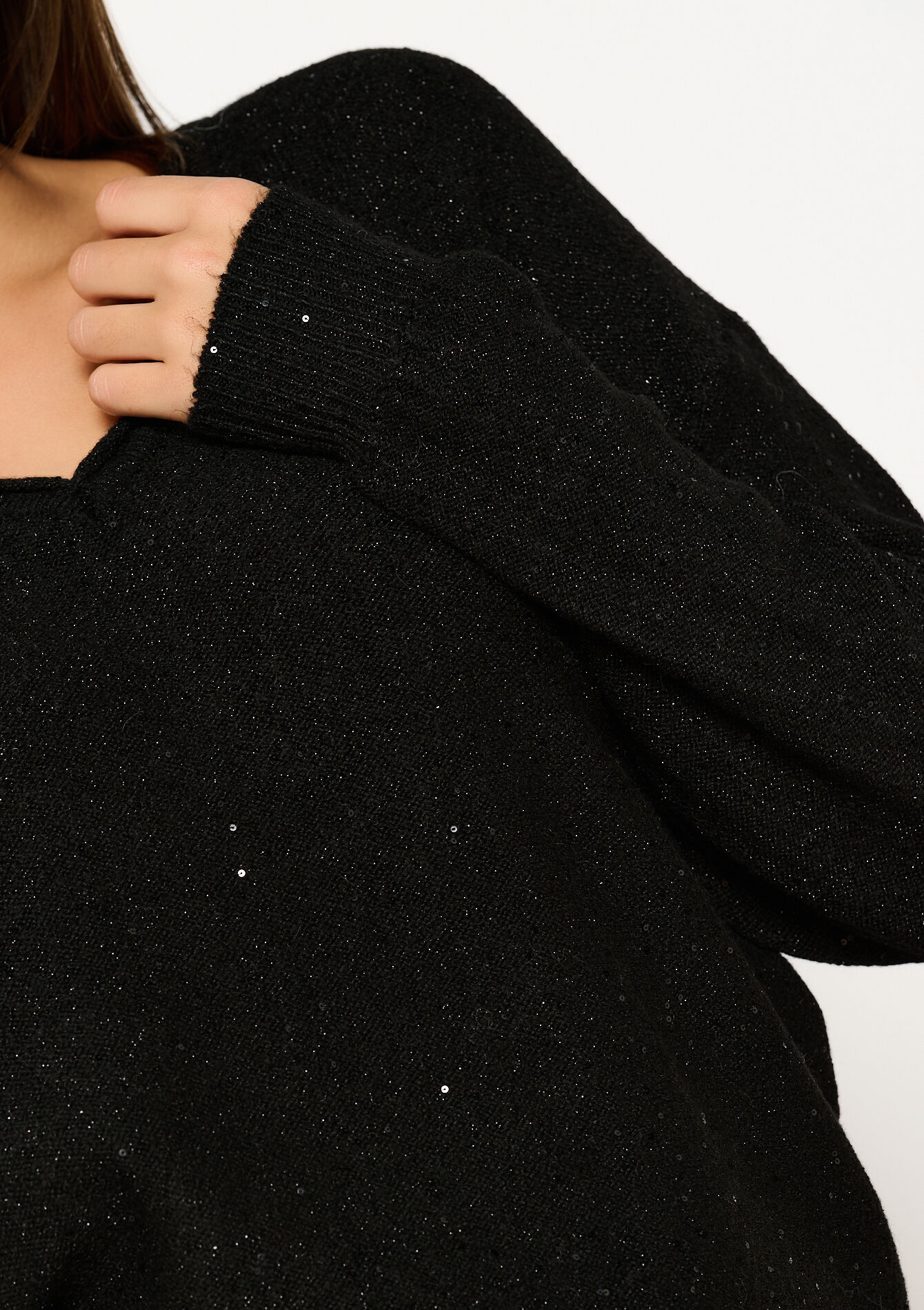 Sweater with sequins, undefined - BLACK - undefined