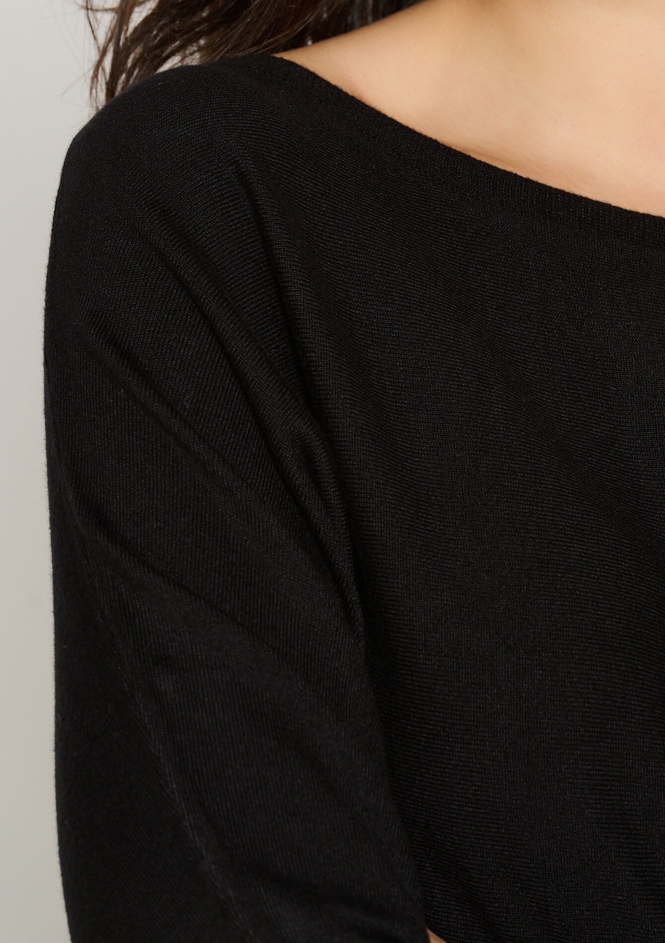 Sweater with batwing sleeves, undefined - BLACK - undefined