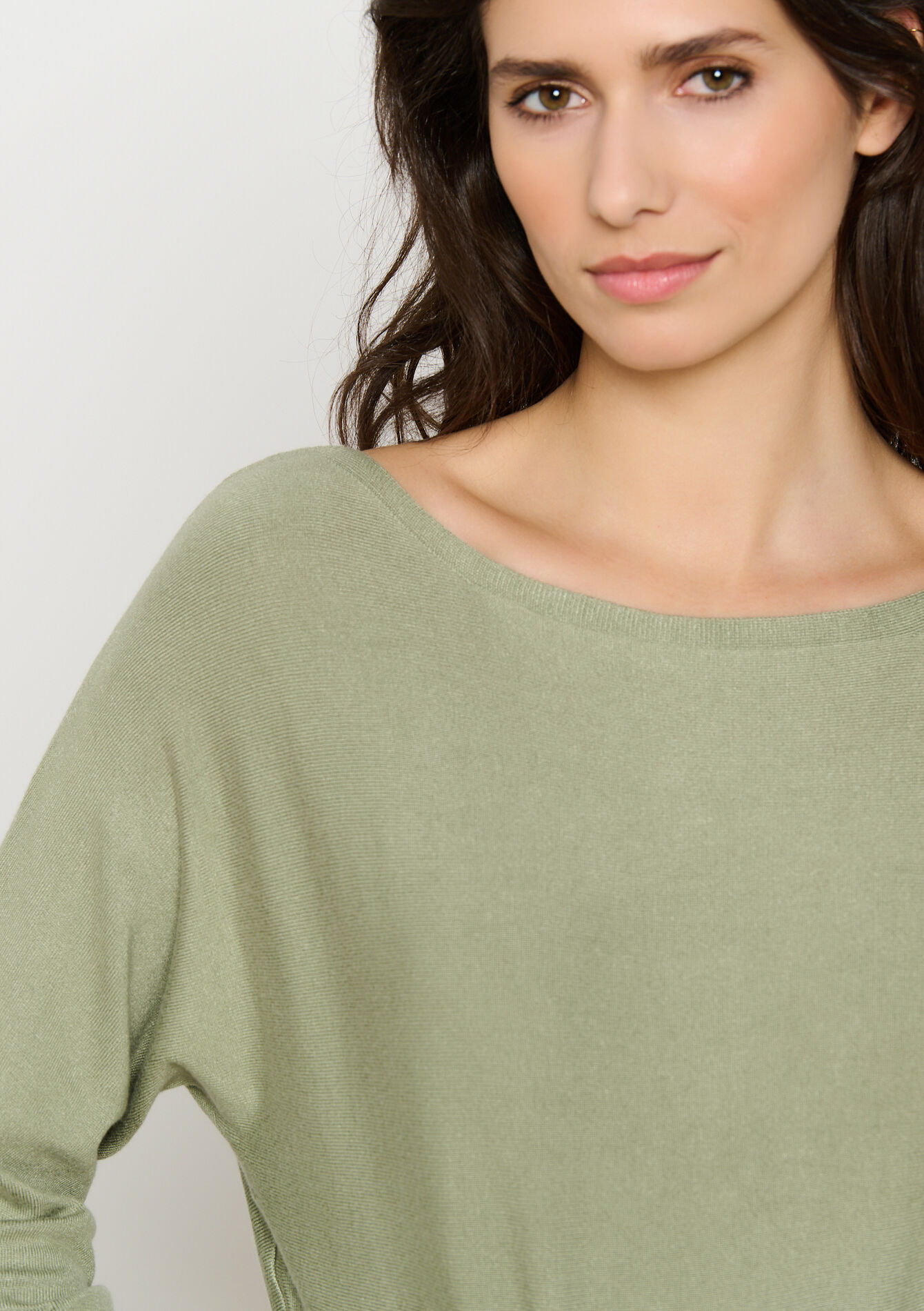 Sweater with batwing sleeves, undefined - KHAKI FADED - undefined