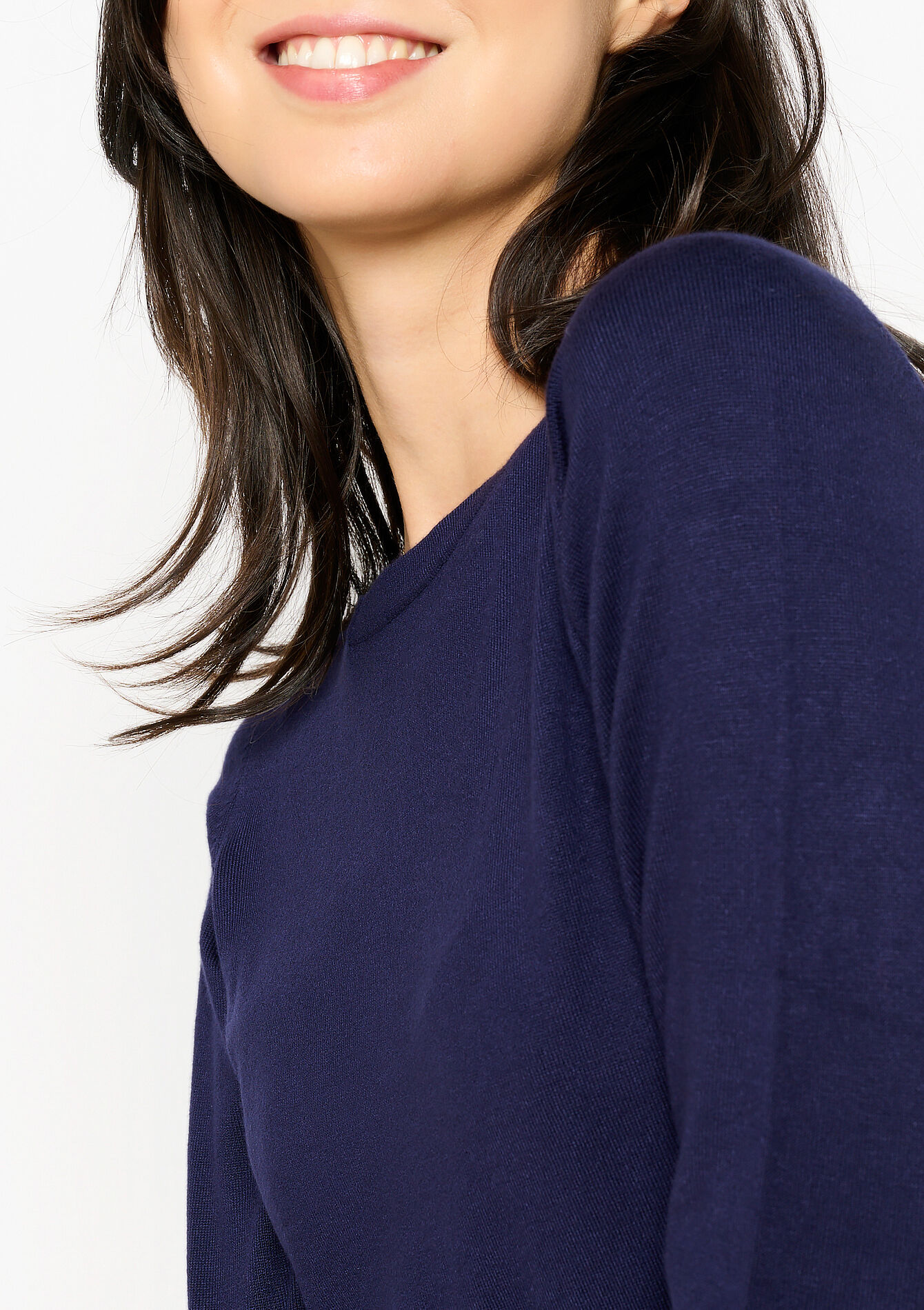 Basic sweater with boat neck, undefined - NAVY BASIC - undefined