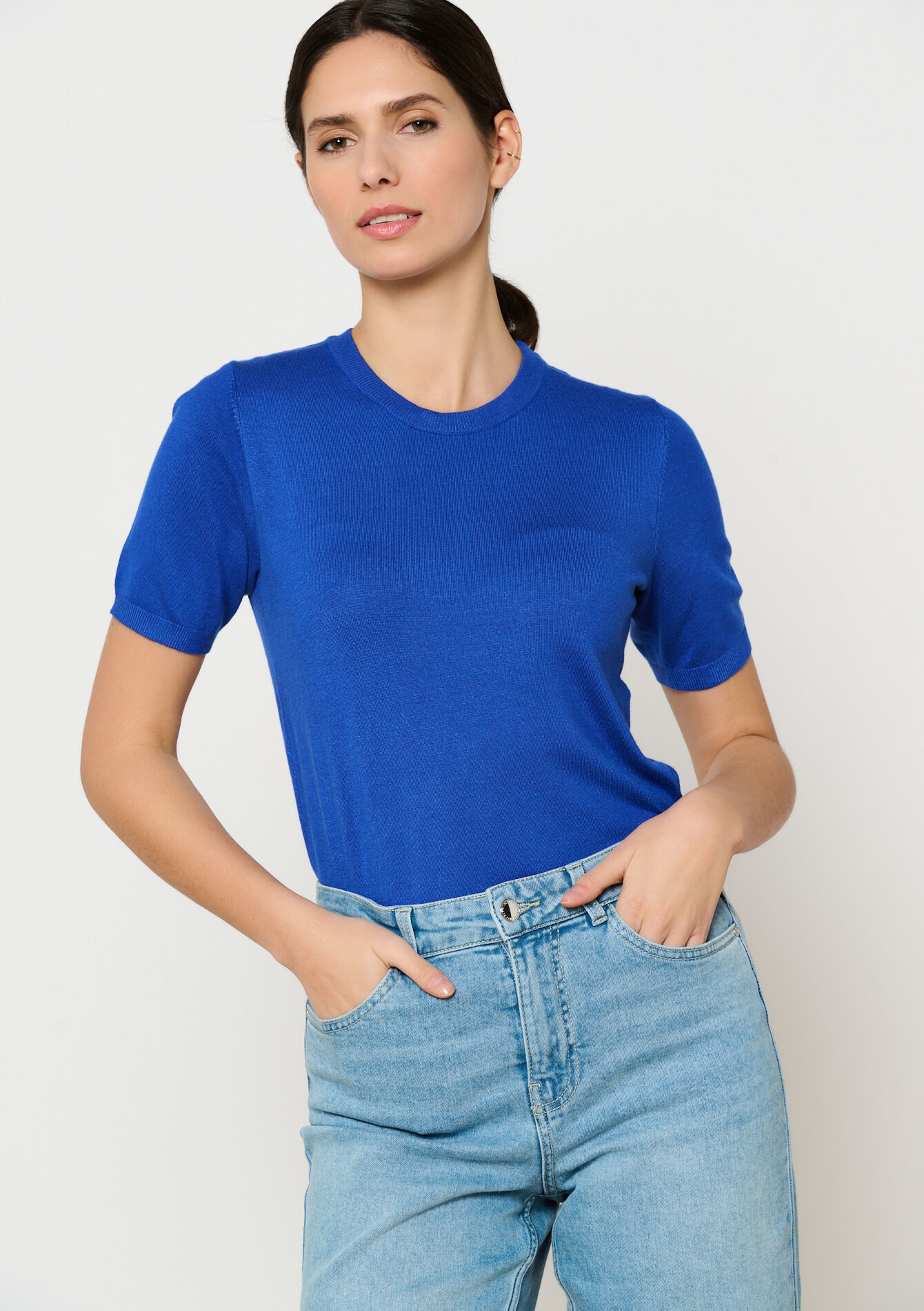 Short sleeve sweater, undefined - ELECTRIC BLUE - undefined