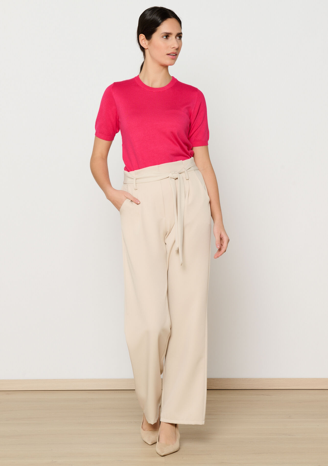 Short sleeve sweater, undefined - FUCHSIA - undefined