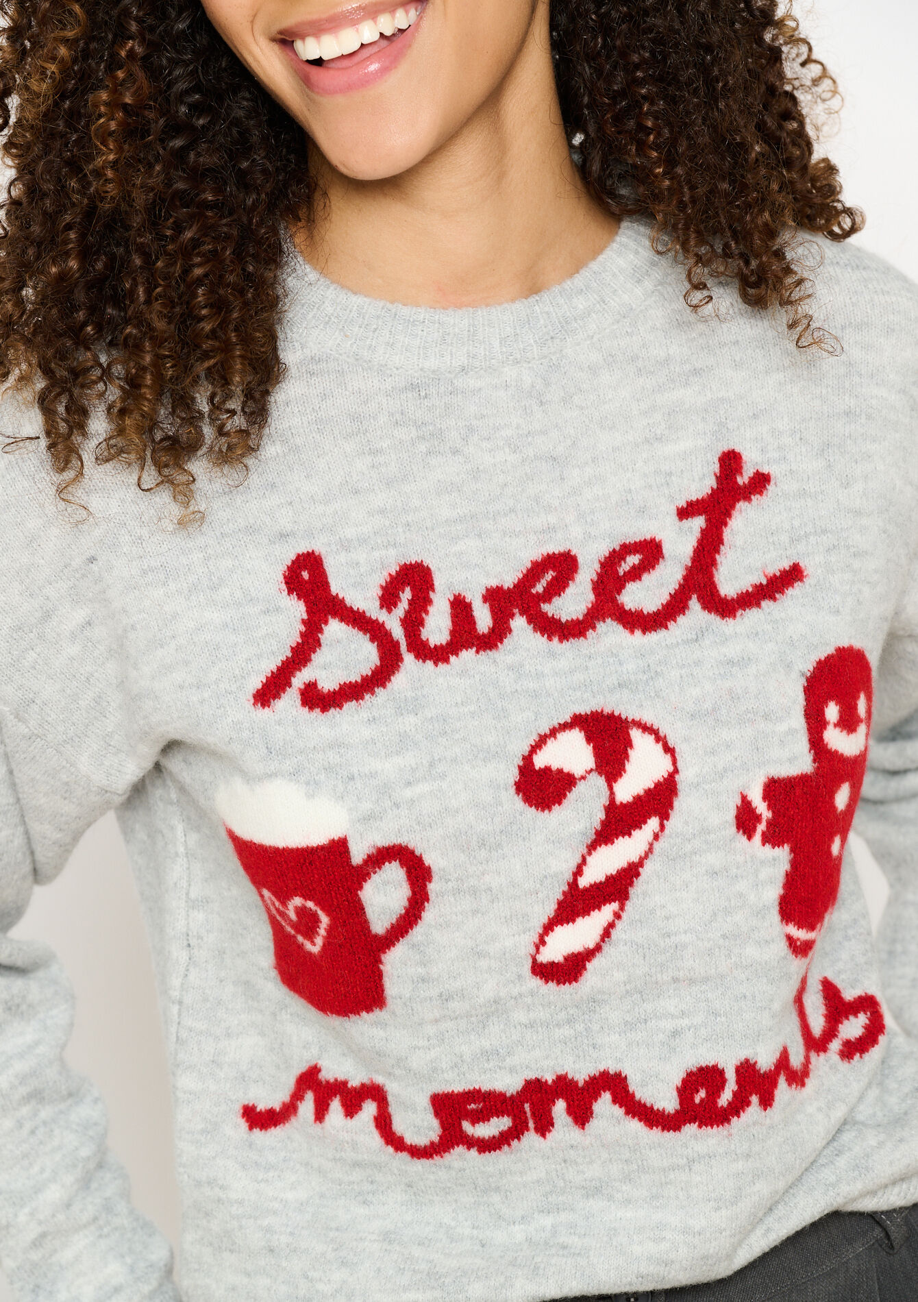 Pull de Noël en jacquard, undefined - LT GREY - undefined