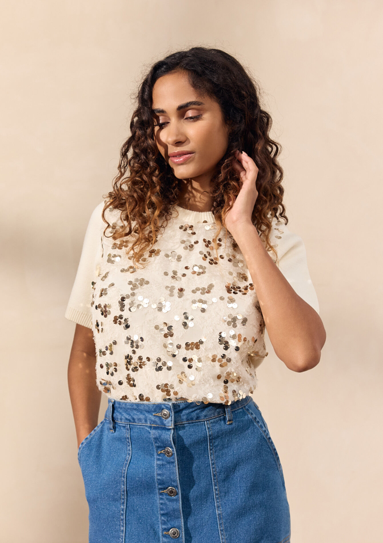 Pull avec sequins, undefined - OFFWHITE - undefined