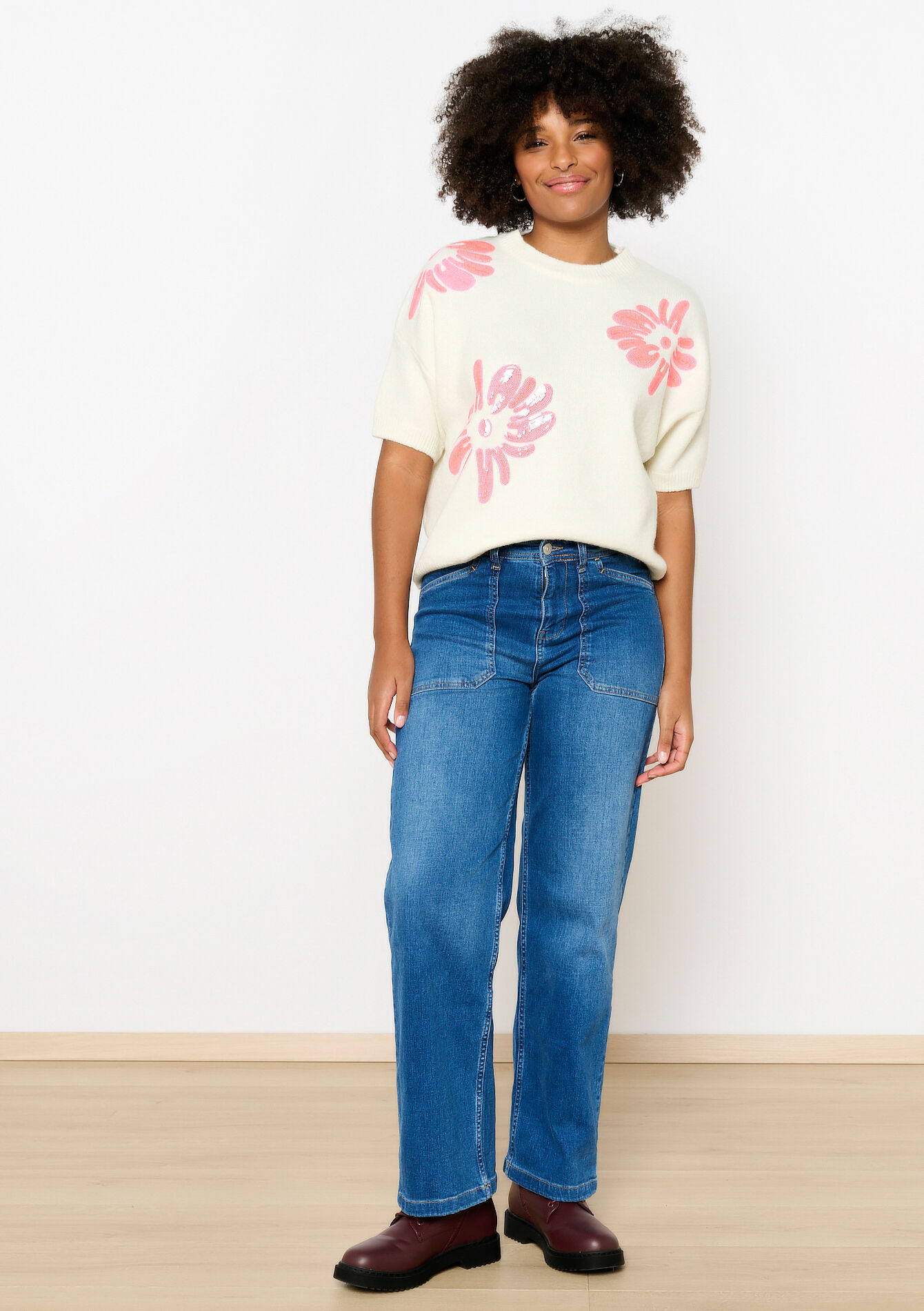 Floral embroidered sweater, Floral embroidered sweater - OFFWHITE - 04006843_1001