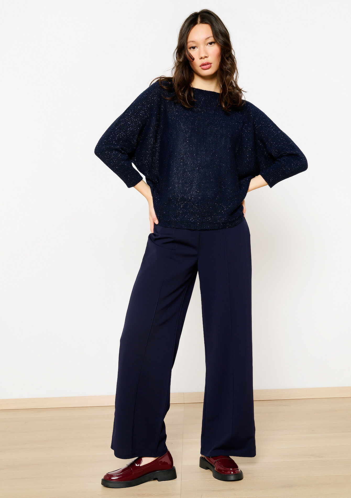 Pullover à manches chauve-souris, Pullover à manches chauve-souris - NAVY BASIC - 04006853_2723