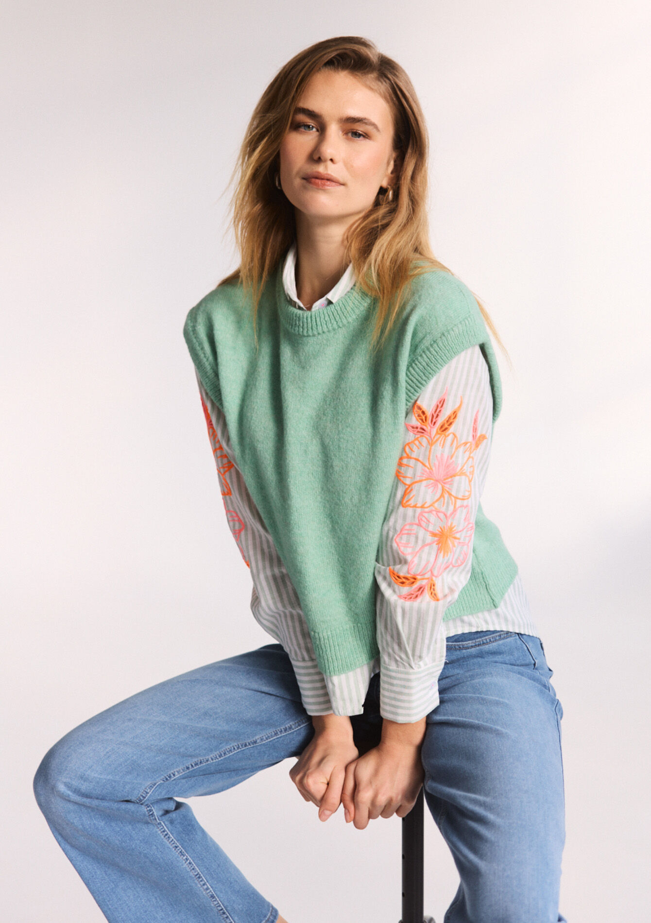 Mouwloze trui, undefined - ALMOND GREEN - undefined