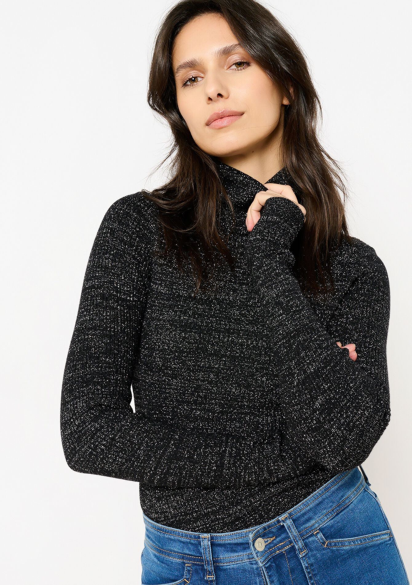 Rollneck swetaer with lurex, Rollneck swetaer with lurex, , back
