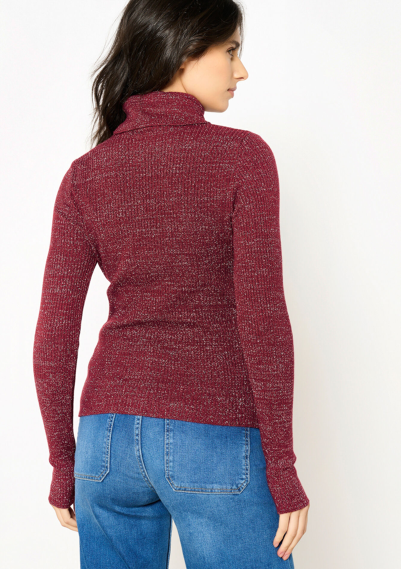 Rollneck swetaer with lurex, Rollneck swetaer with lurex - BORDEAUX WINE - 04101260_5514
