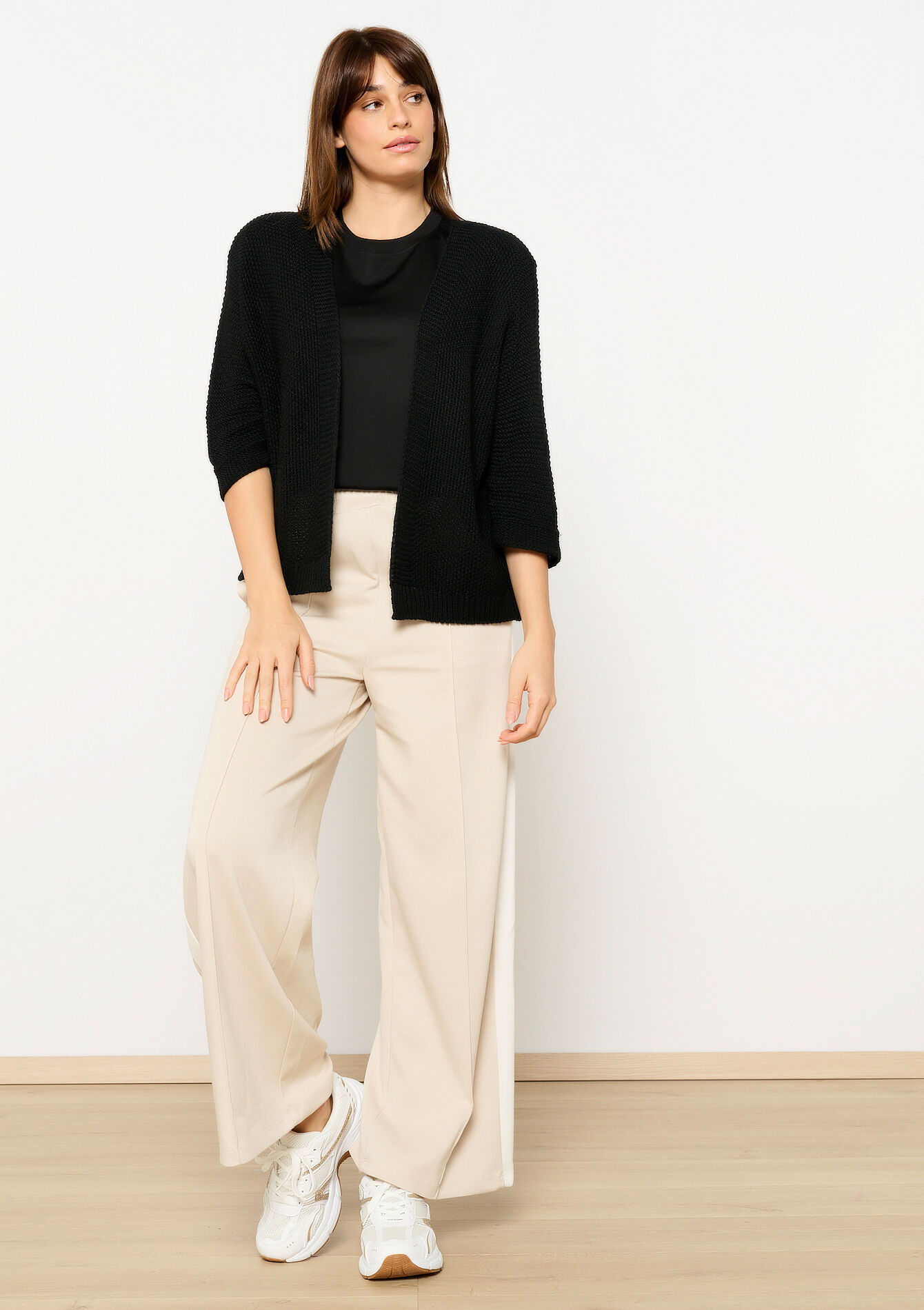 Cardigan met vleermuismouwen, Cardigan met vleermuismouwen - BLACK - 04101272_1119