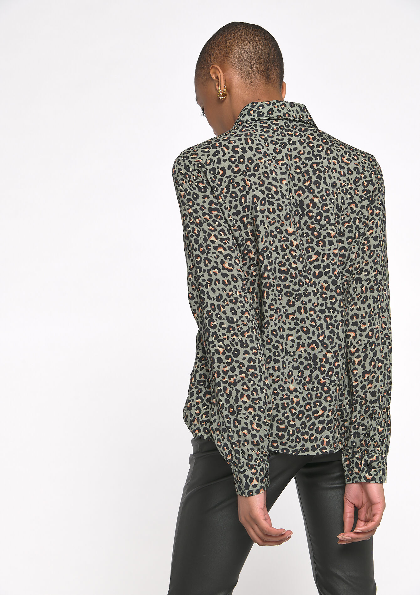 Chemise with leopard print, Chemise with leopard print - KHAKI TAN - 05701357_4319