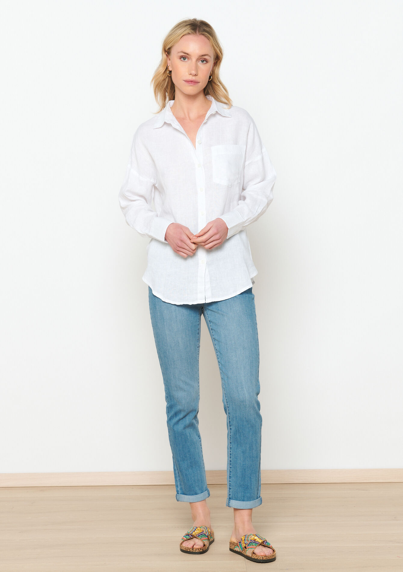 Chemise en lin, Chemise en lin - OPTICAL WHITE - 05702375_1019