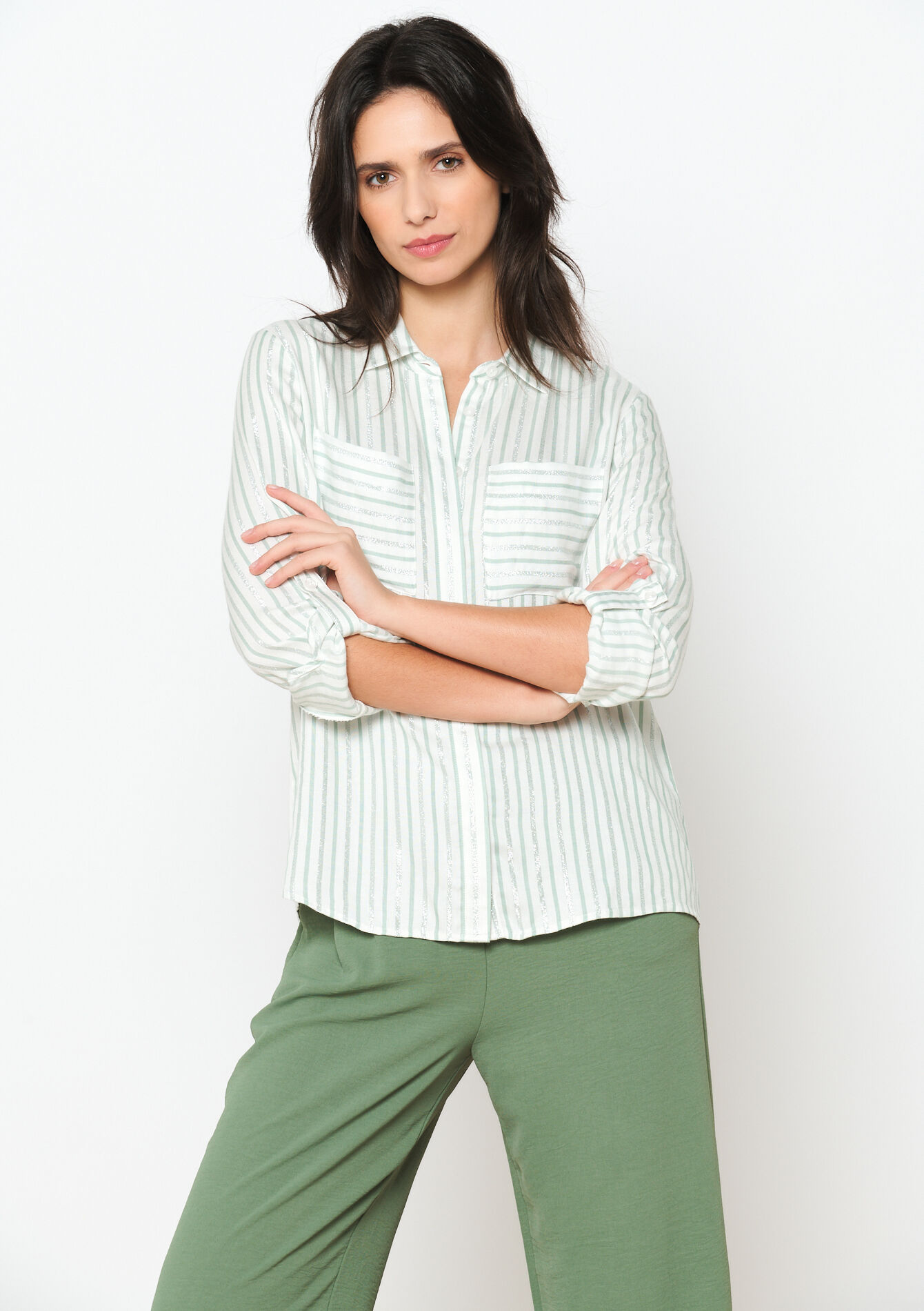 Striped shirt with lurex, Striped shirt with lurex, , back