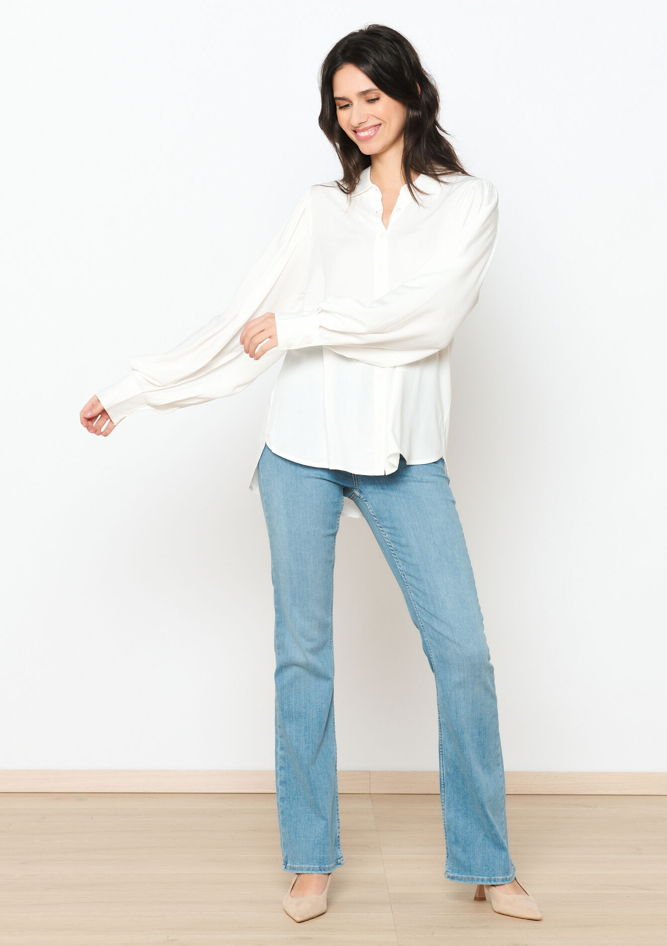 Chemise avec manches bouffantes, Chemise avec manches bouffantes - OFFWHITE - 05702408_1001