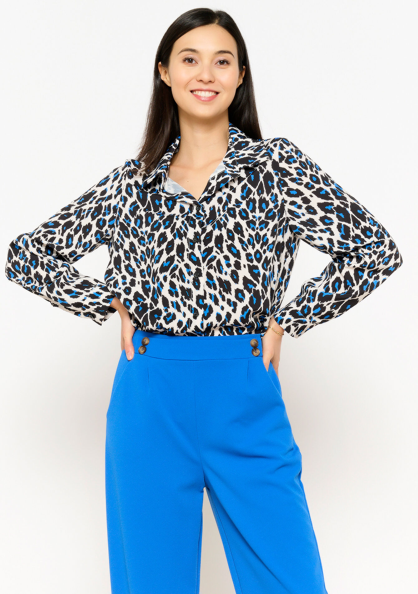 Blouse met luipaardprint, undefined - OFFWHITE - undefined