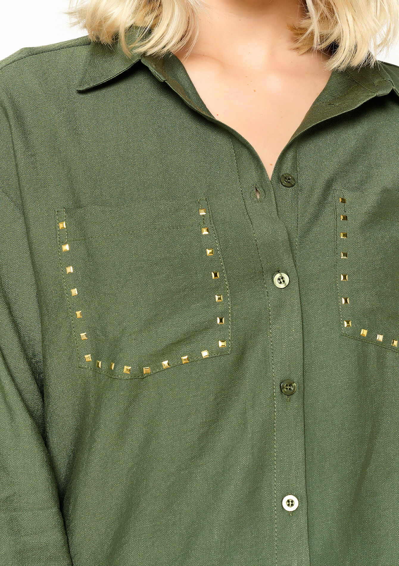 Chemise avec boutons pression, Chemise avec boutons pression - KHAKI MED - 05702467_4327