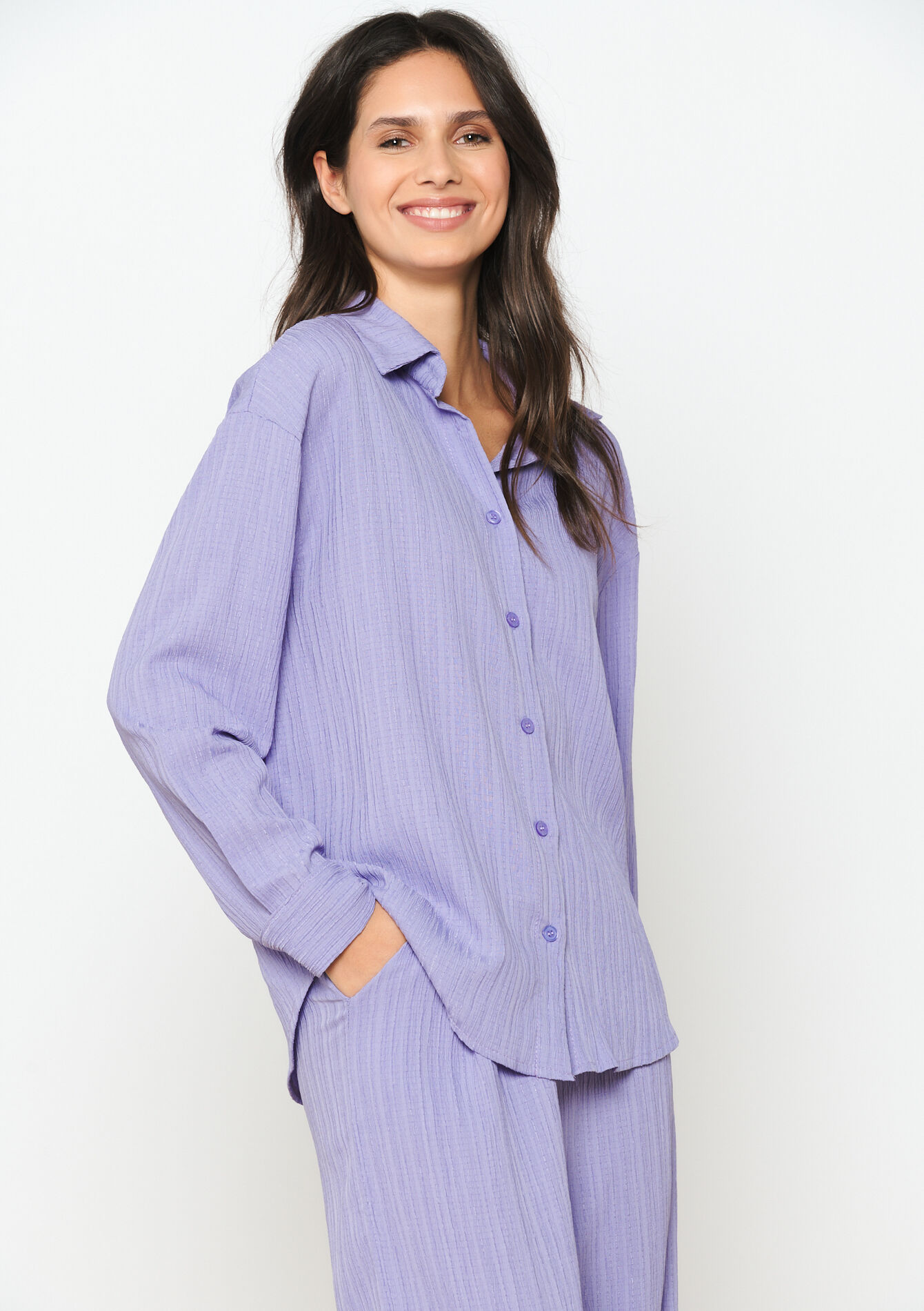 Textured shirt, undefined - LILAC BRIGHT - undefined