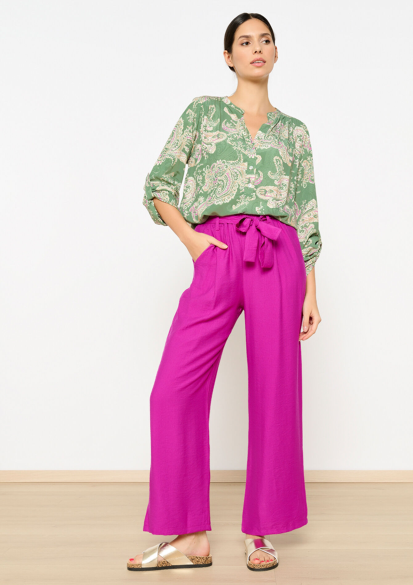 Blouse à imprimé Paisley, Blouse à imprimé Paisley - KHAKI MINT - 05702487_2542