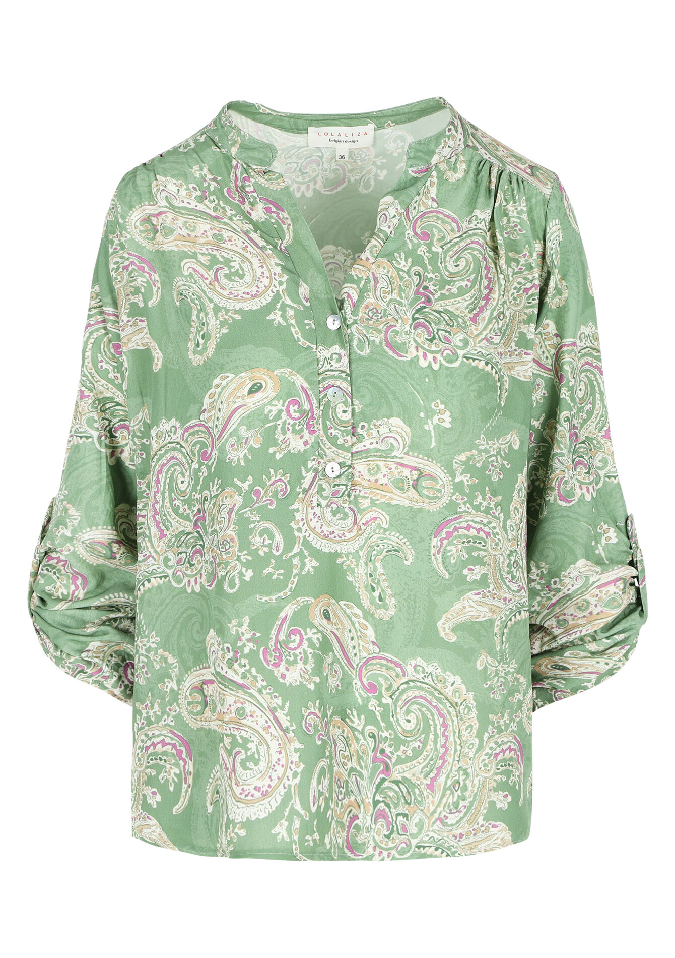 Blouse à imprimé Paisley, Blouse à imprimé Paisley - KHAKI MINT - 05702487_2542