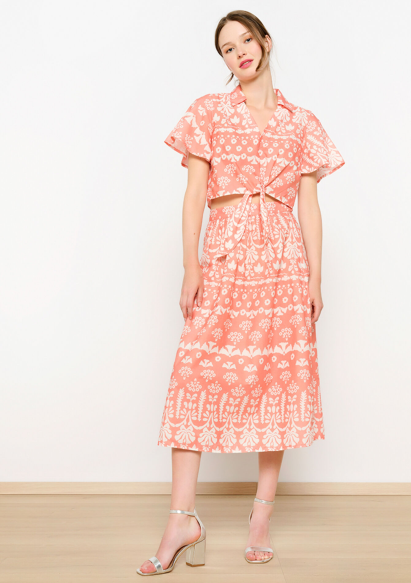 Blouse à manches papillon, Blouse à manches papillon - CORAL PINK - 05702502_1968