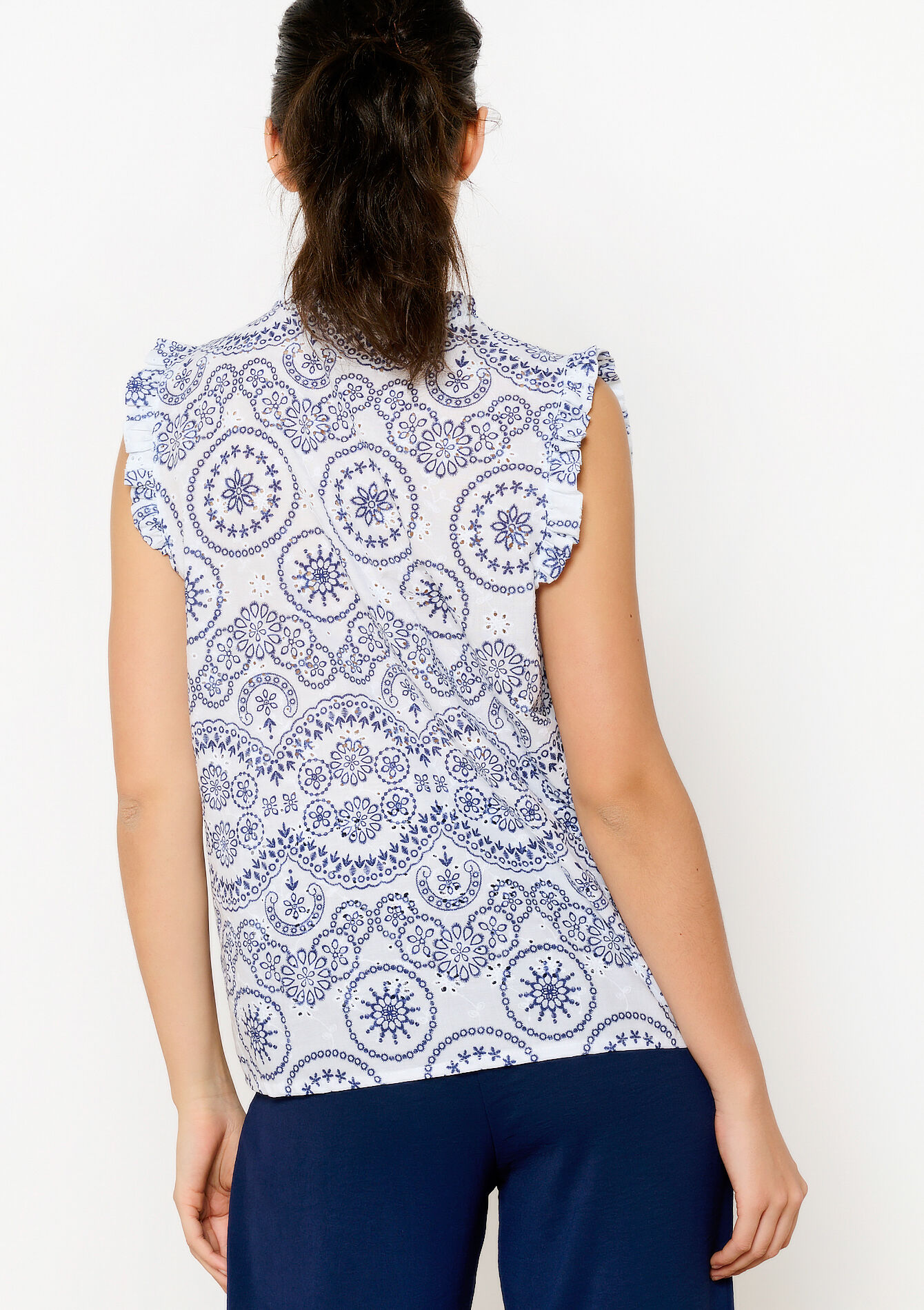 Chemise sans manches à imprimé, Chemise sans manches à imprimé - OFFWHITE - 05702586_1001
