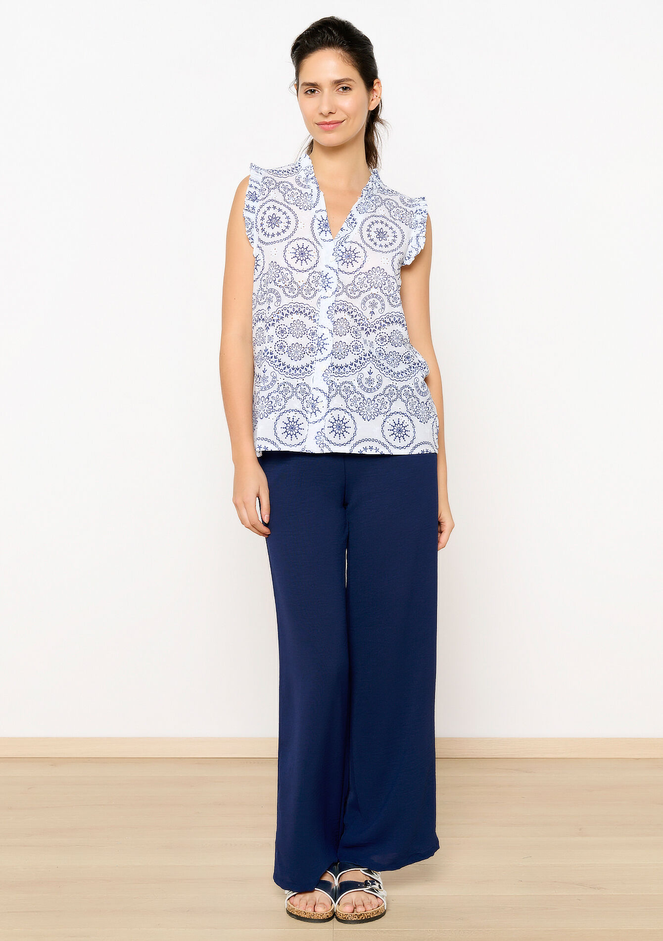 Chemise sans manches à imprimé, Chemise sans manches à imprimé - OFFWHITE - 05702586_1001