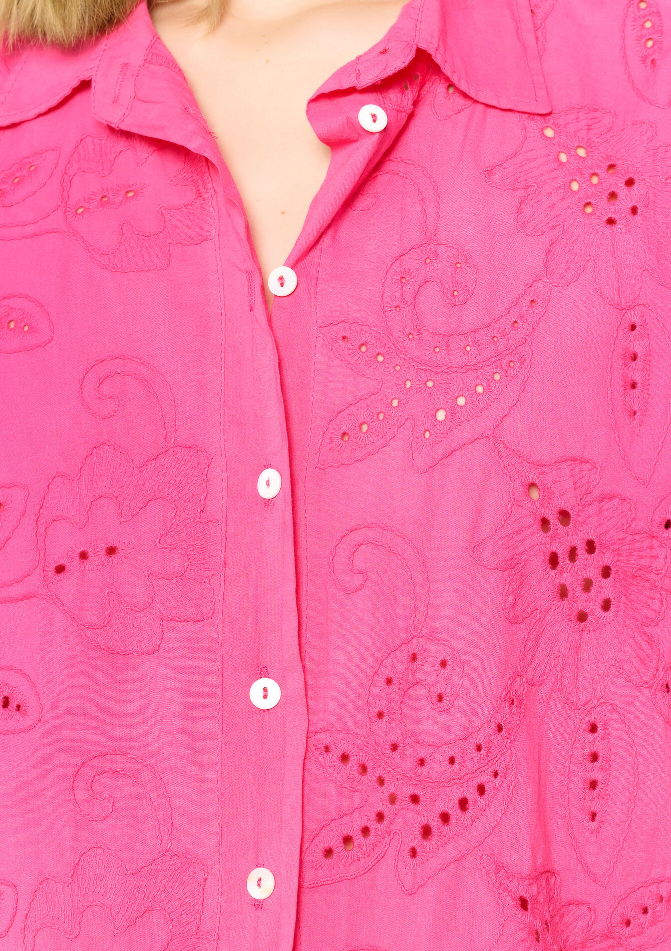 Embroidered shirt, undefined - FUCHSIA - undefined