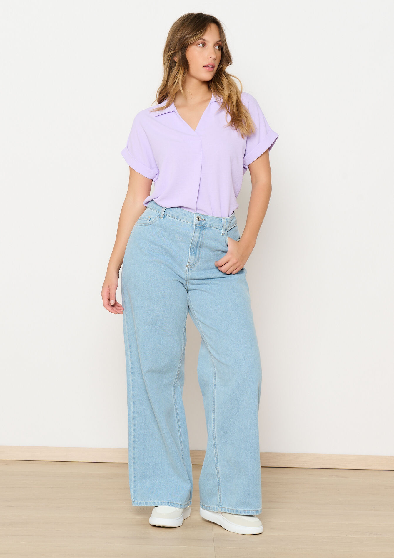 Blouse à col polo, Blouse à col polo - LILAC BRIGHT - 05702739_2578