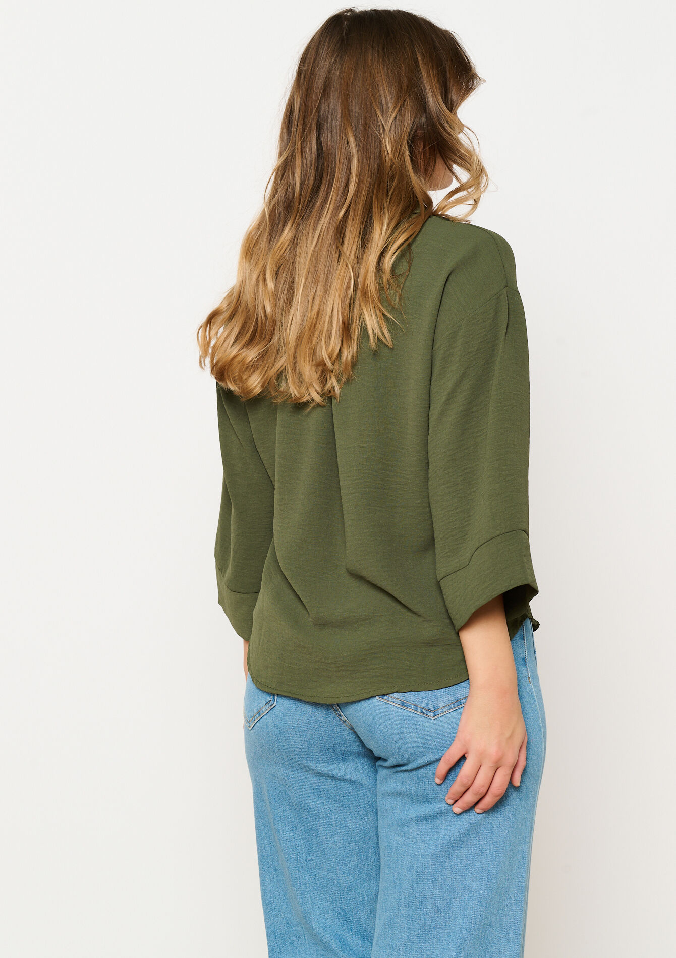 Hemd met brede mouwen, Hemd met brede mouwen - KHAKI FADED - 05702753_4326