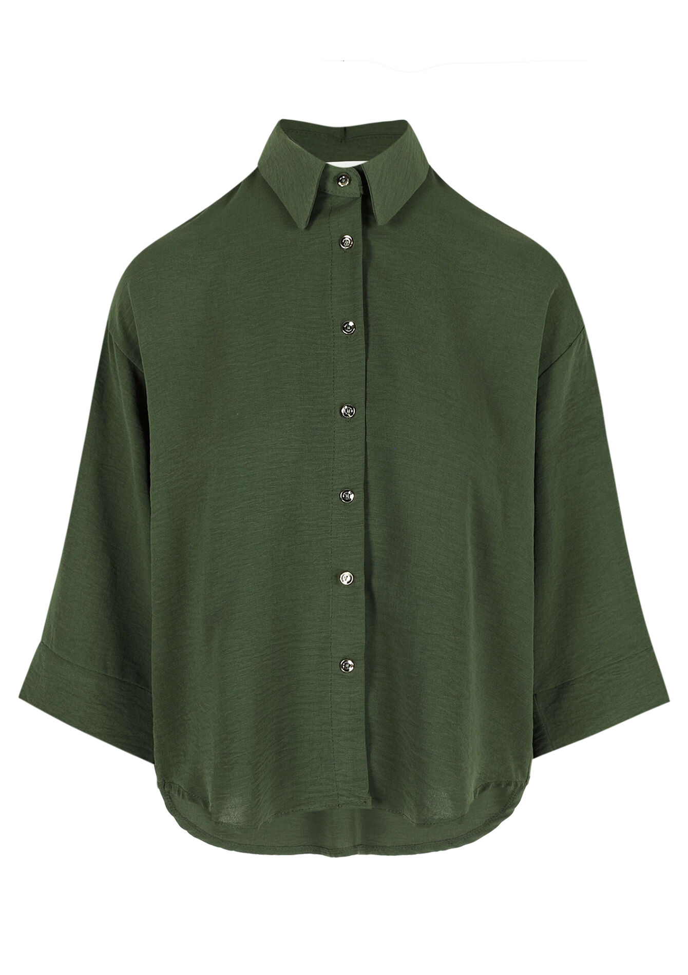 Hemd met brede mouwen, Hemd met brede mouwen - KHAKI FADED - 05702753_4326