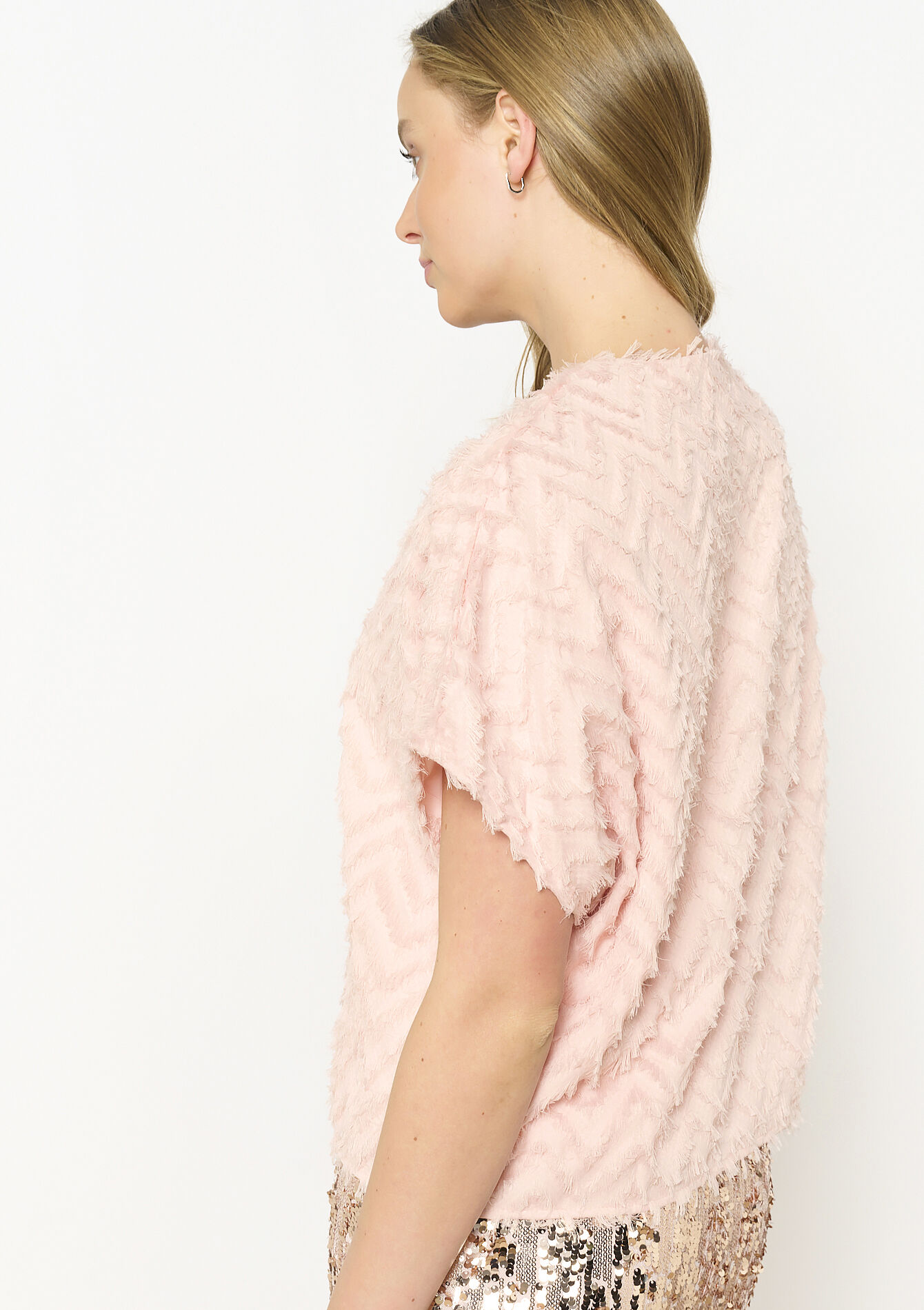 Chevron blouse met structuur, Chevron blouse met structuur - NUDE PINK - 05702755_1301