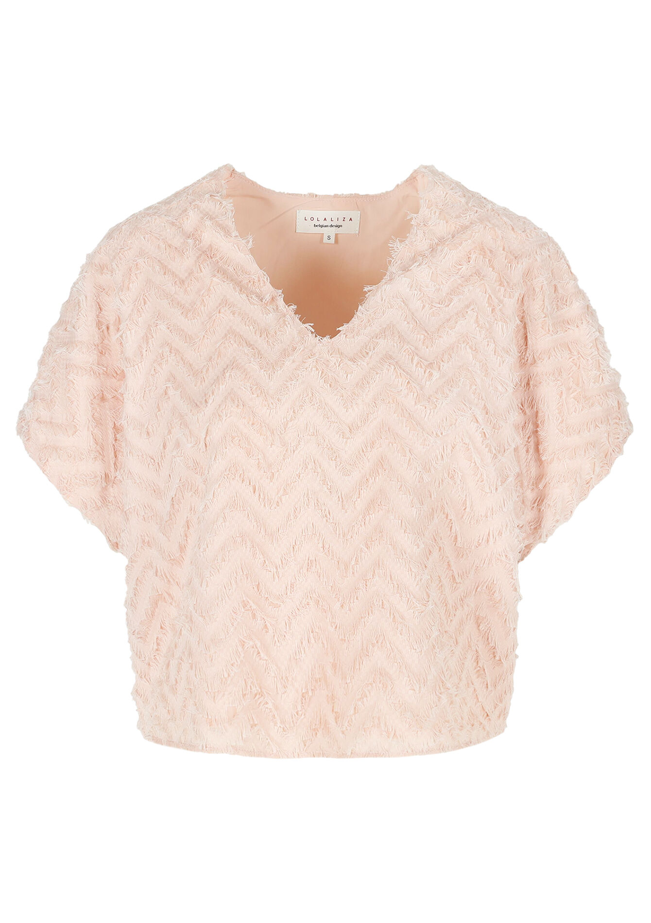 Chevron blouse met structuur, Chevron blouse met structuur - NUDE PINK - 05702755_1301