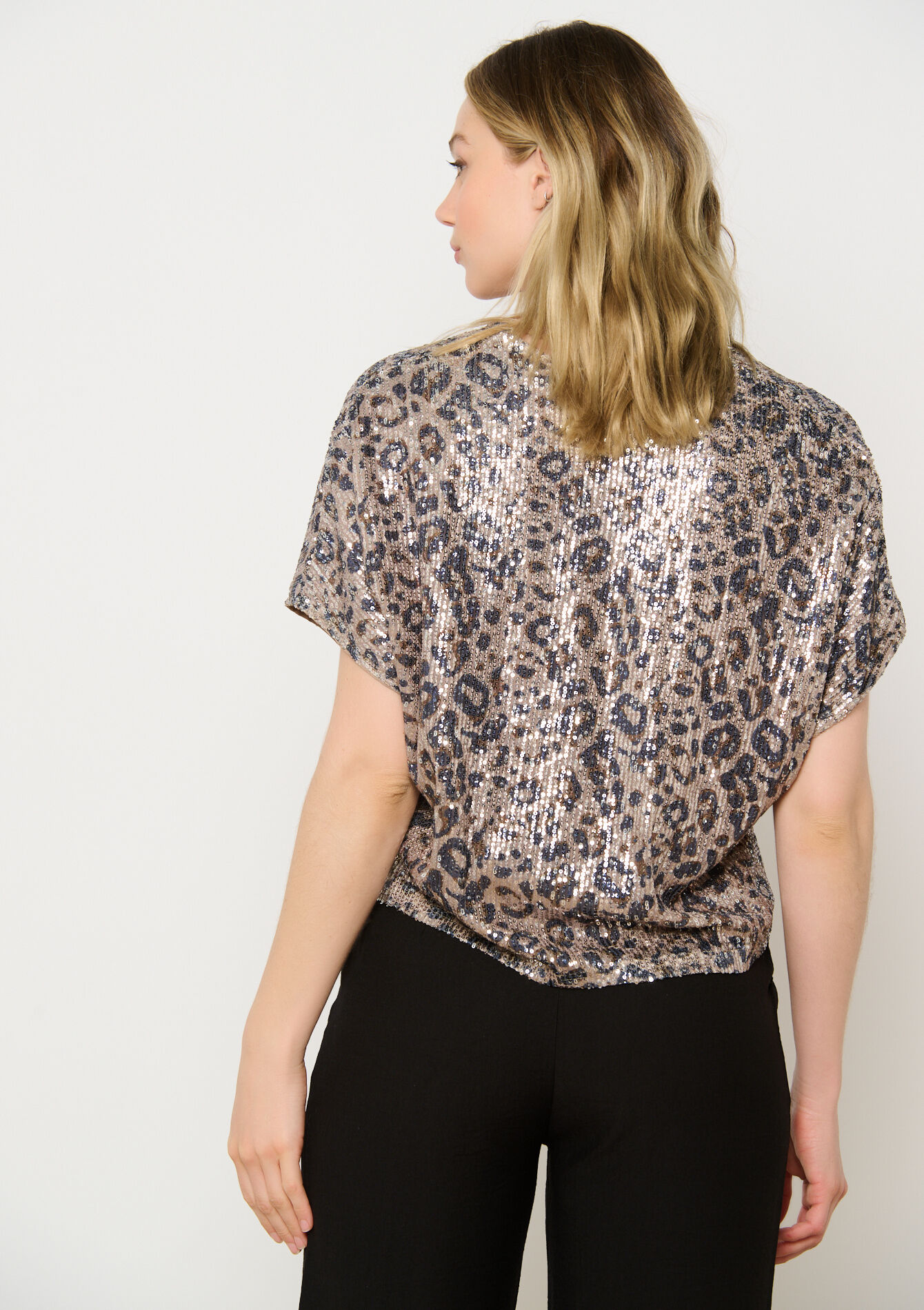 Paillettenblouse met luipaardprint, Paillettenblouse met luipaardprint - BEIGE SAND - 05702760_1940