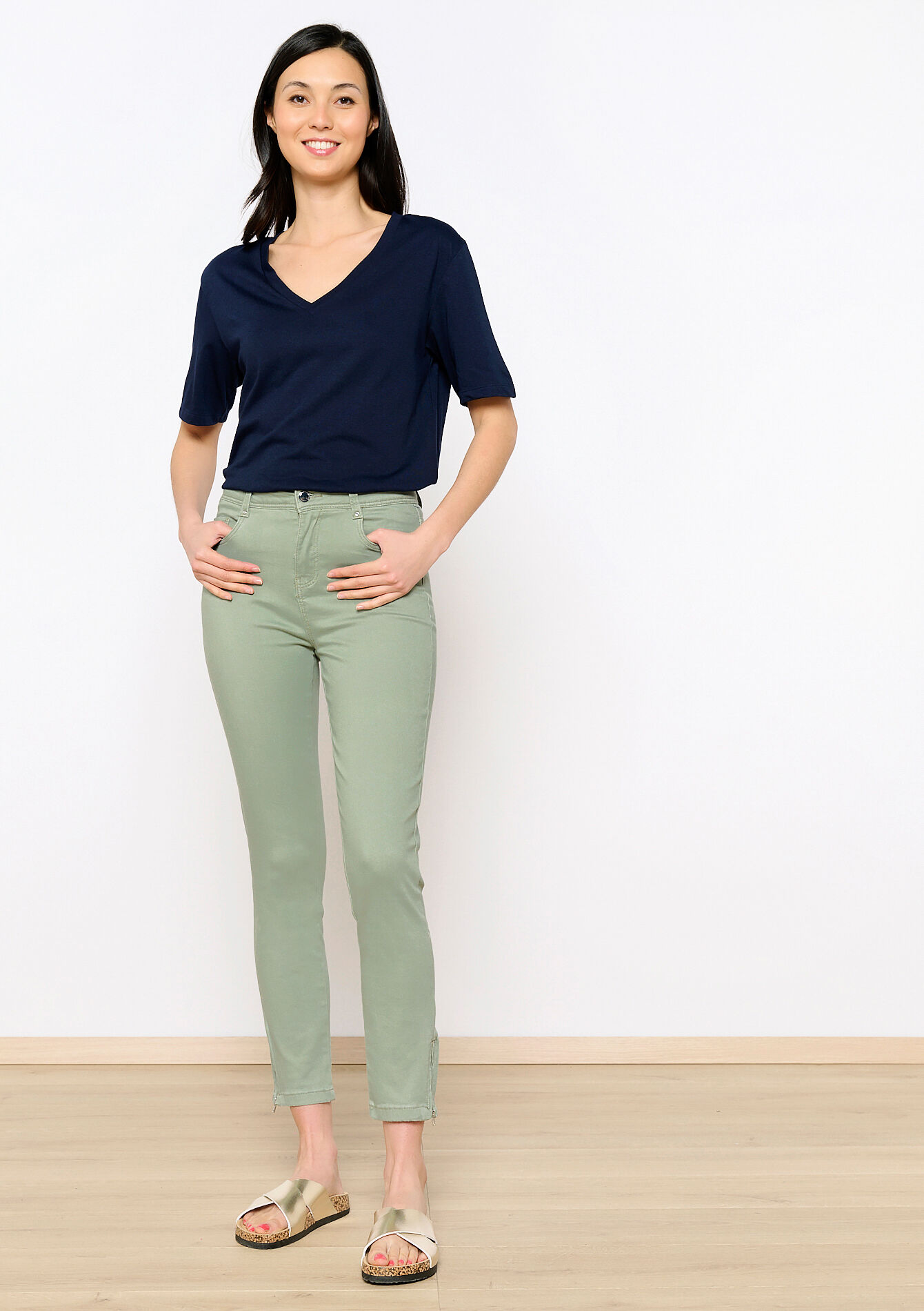 Slimfit trousers, Slimfit trousers - KHAKI FADED - 06004457_4326