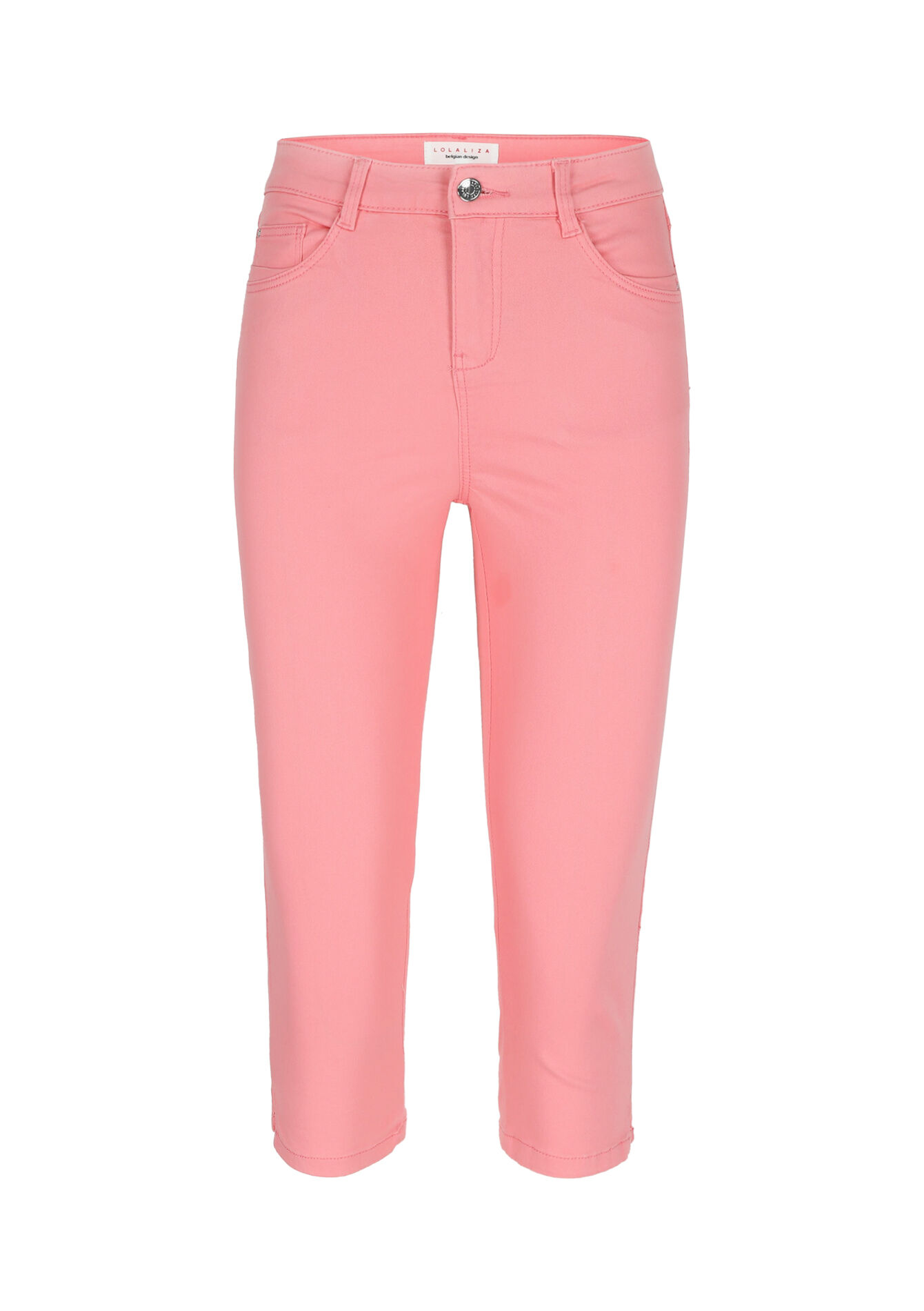 Driekwartsbroek met hoge taille, Driekwartsbroek met hoge taille - CORAL PINK - 06004462_1968