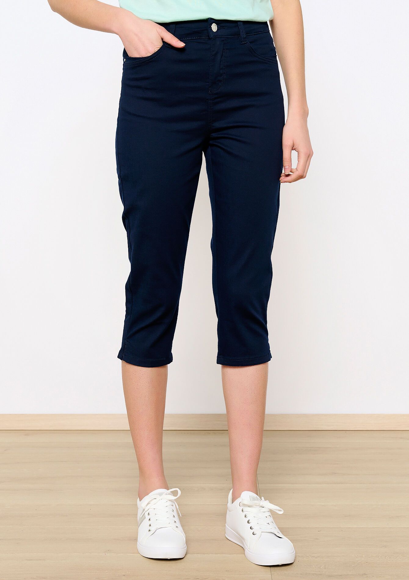 Pantalon 3/4 à taille haute, Pantalon 3/4 à taille haute - NAVY BASIC - 06004462_2723