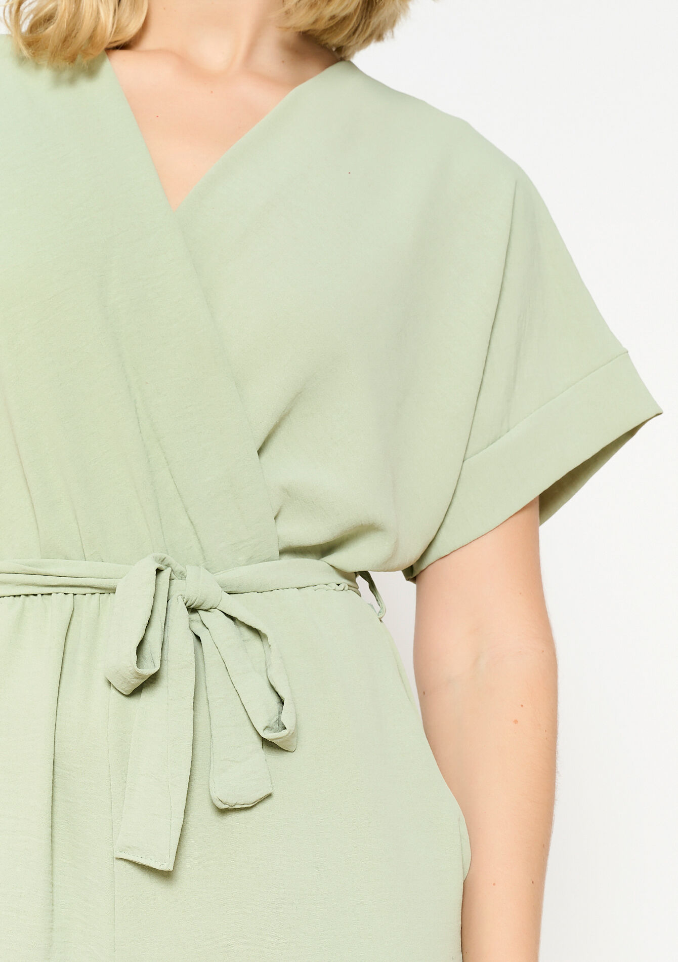 Jumpsuit with kimono effect, undefined - KHAKI MINT - undefined
