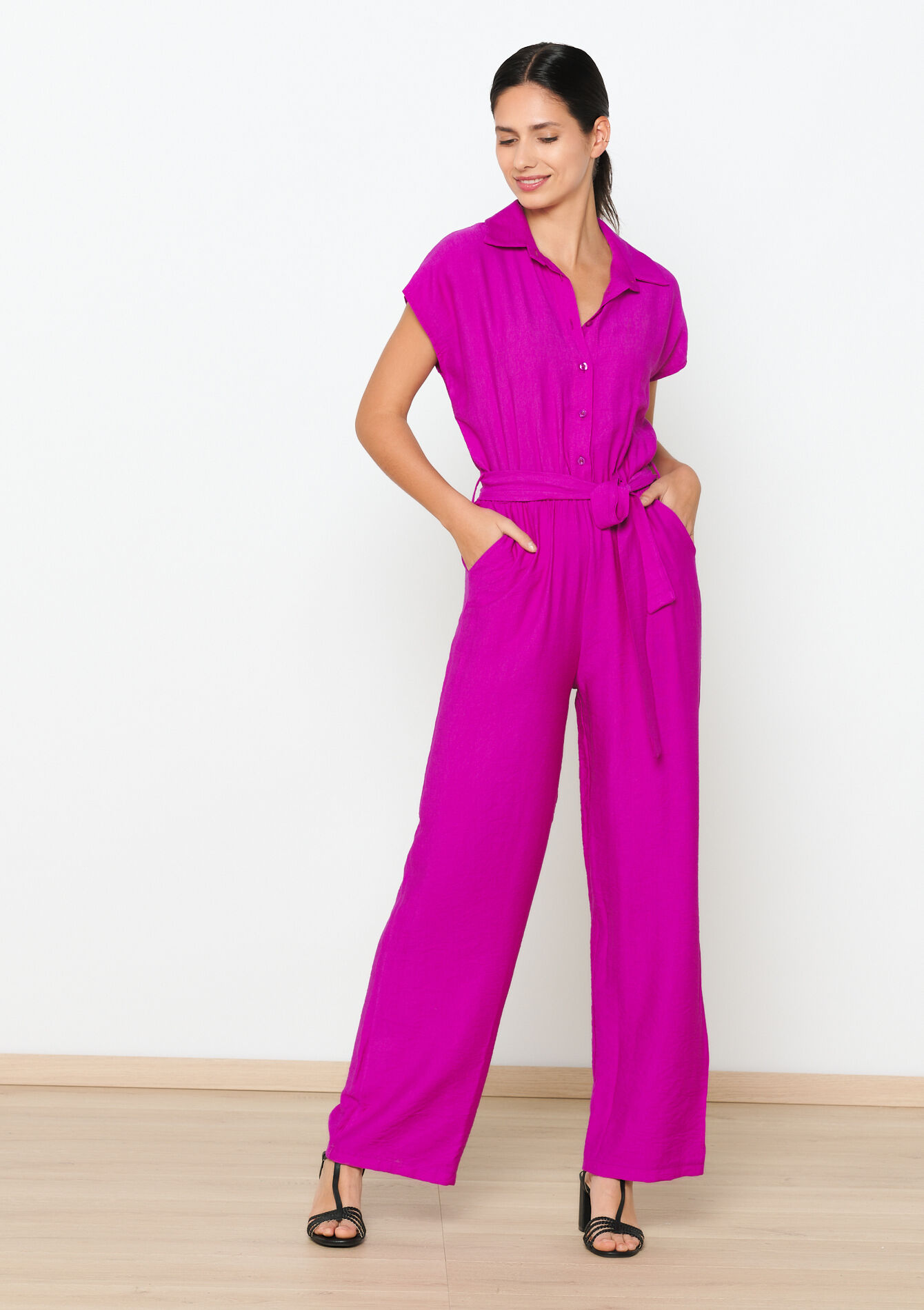 Short-sleeved jumpsuit, Short-sleeved jumpsuit - VIOLINE - 06004507_2576