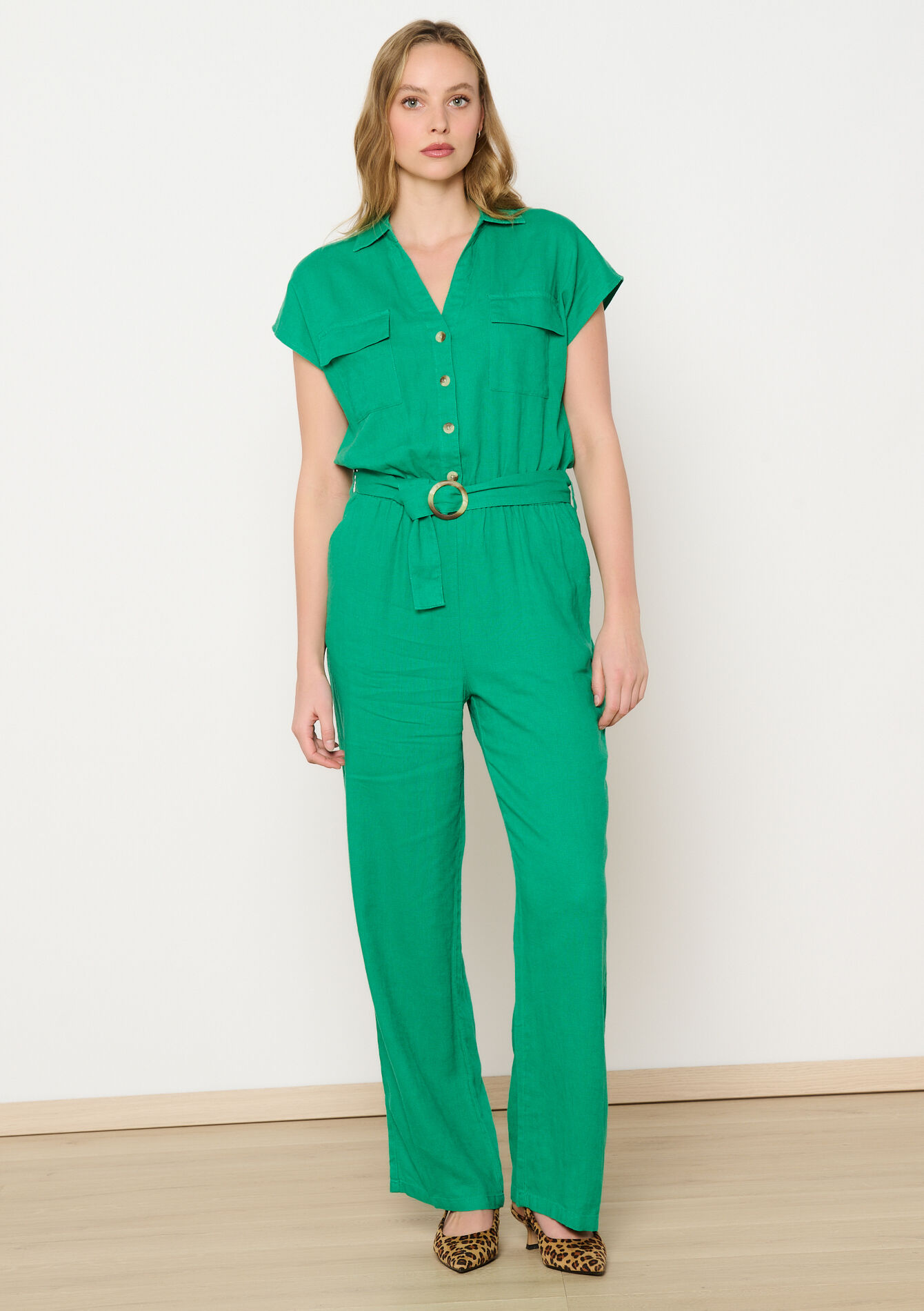 Combinaison en lin, undefined - GREEN APPLE - undefined