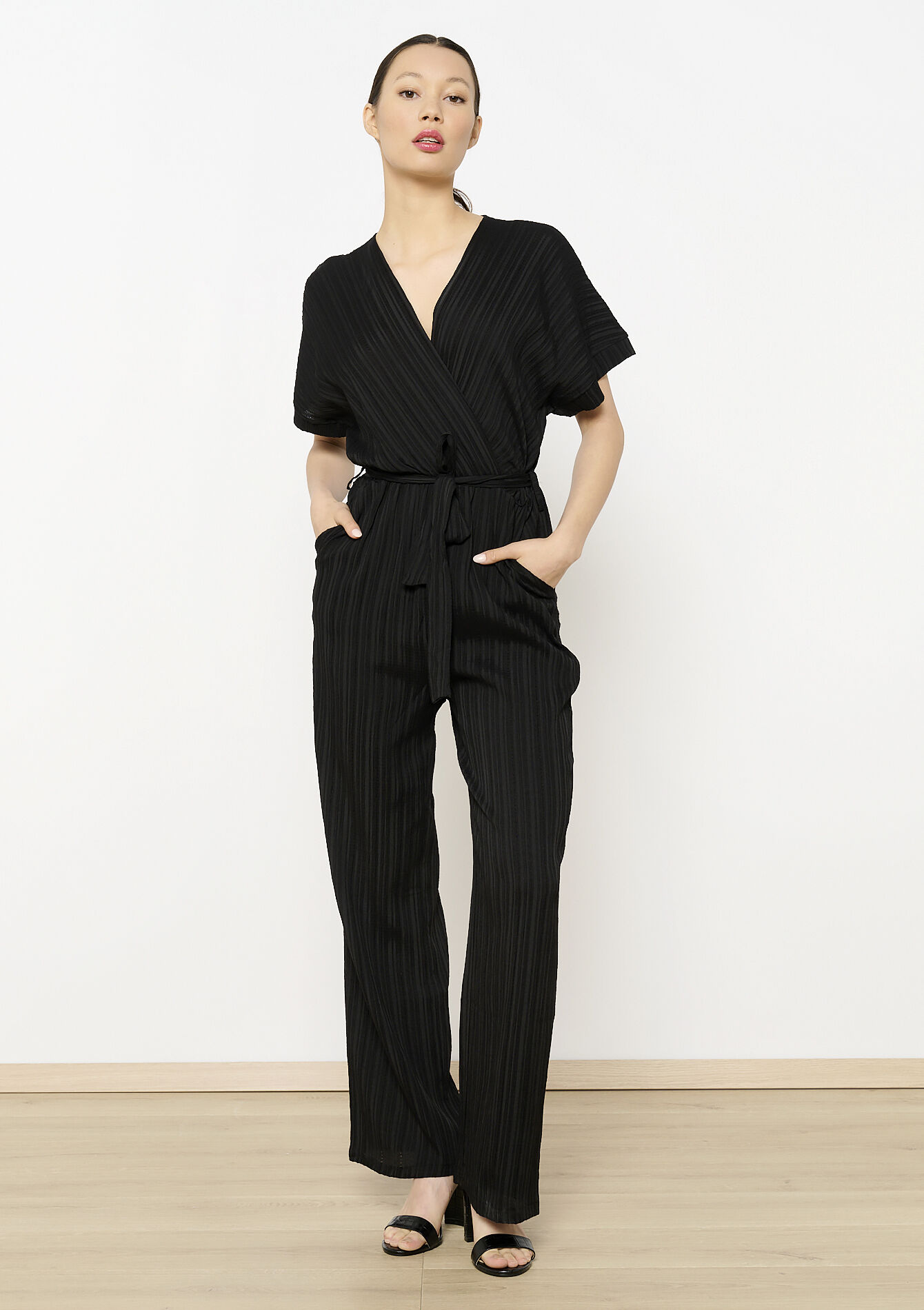 Jumpsuit with wrap, Jumpsuit with wrap - BLACK - 06004603_1119