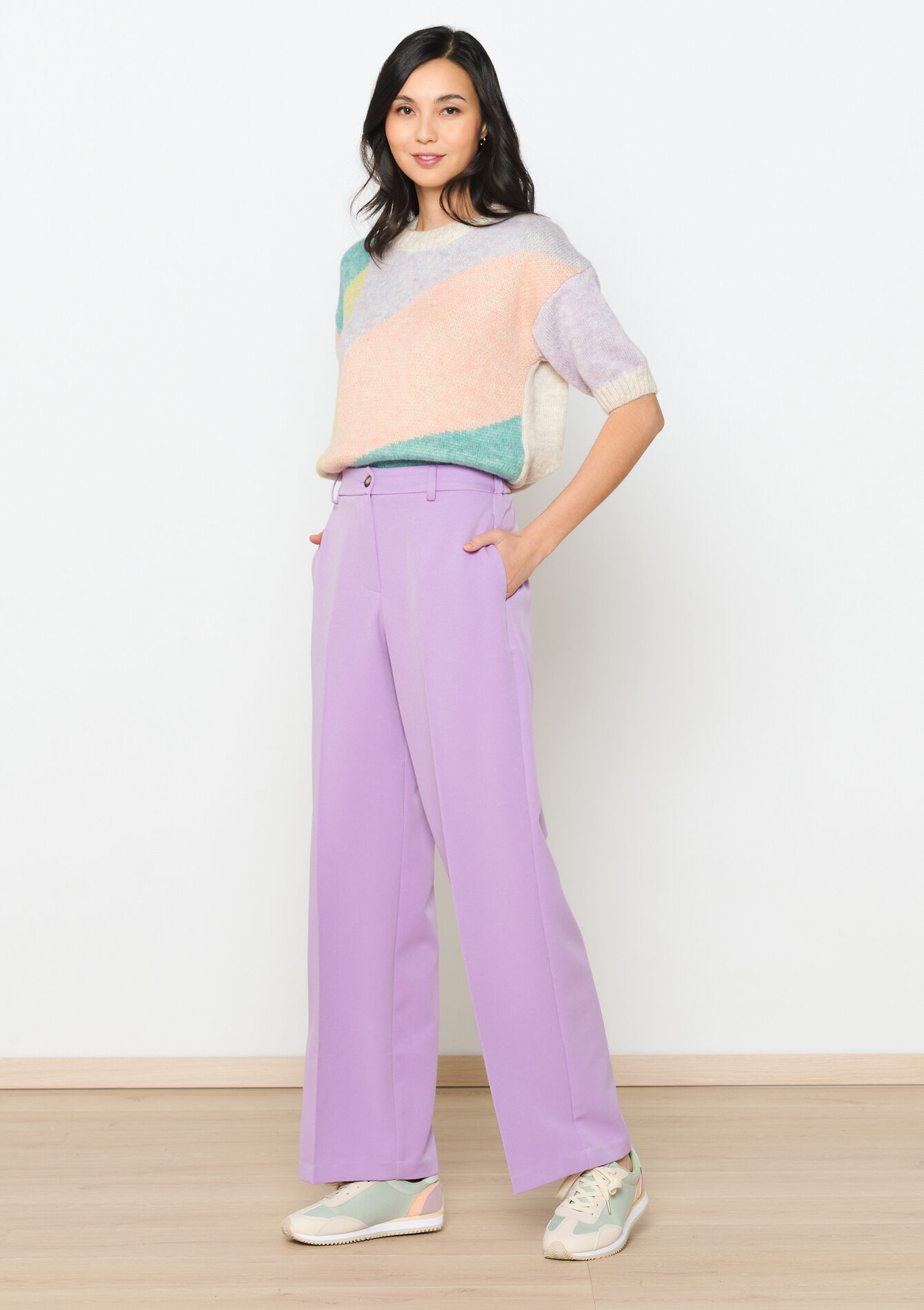 Wide trousers , undefined - LILAC BRIGHT - undefined